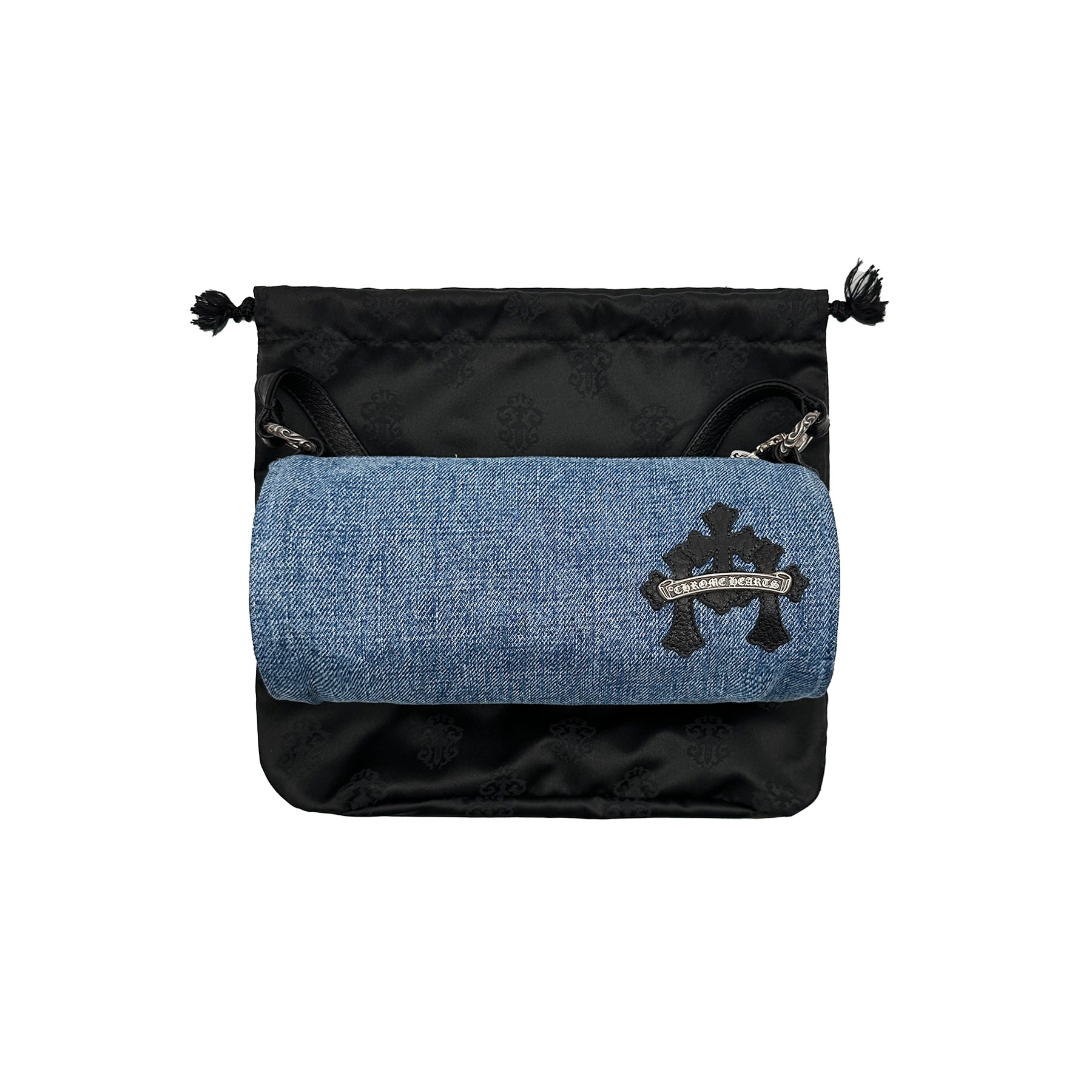 Chrome Hearts Leather Cross Patch Denim Grinds Mini Shoulder Bag