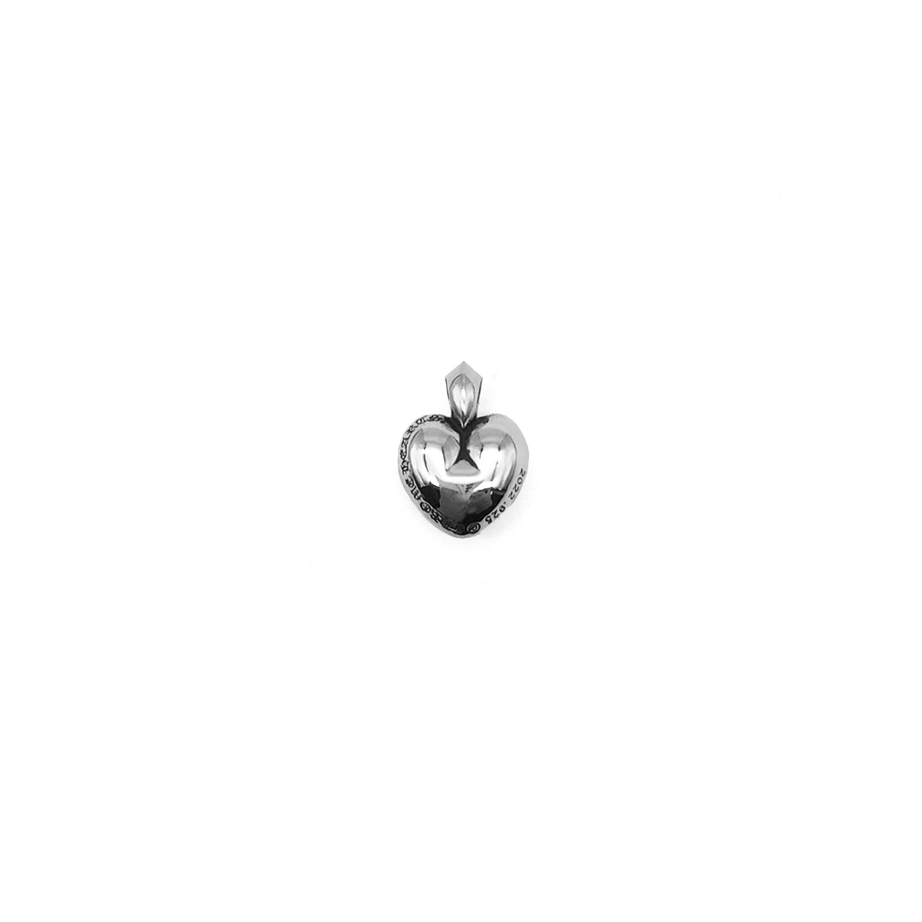 Chrome Hearts 925 Silver Cross Grave Heart Necklace Pendant - SRM