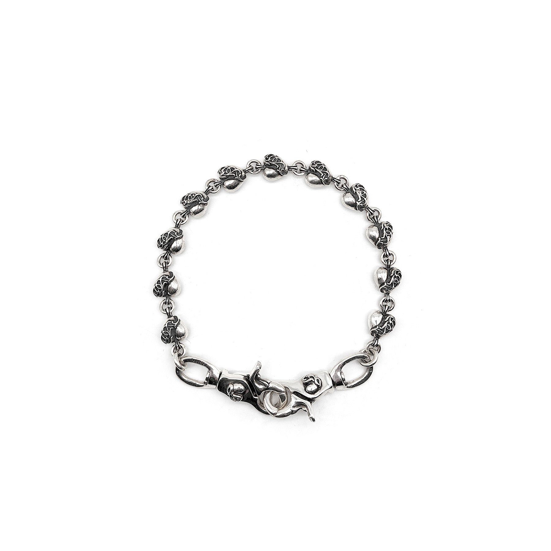 Chrome Hearts 925 Silver Vine Heart Double Lobster Clasp Wallet