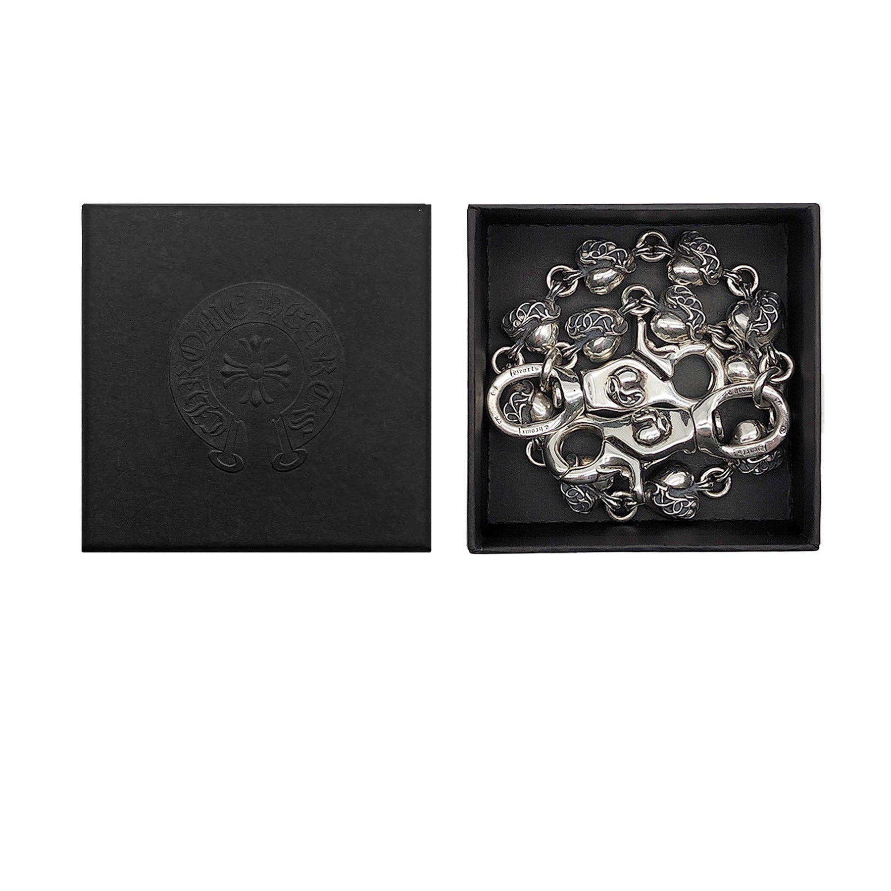 Chrome Hearts 925 Silver Vine Heart Double Lobster Clasp Wallet
