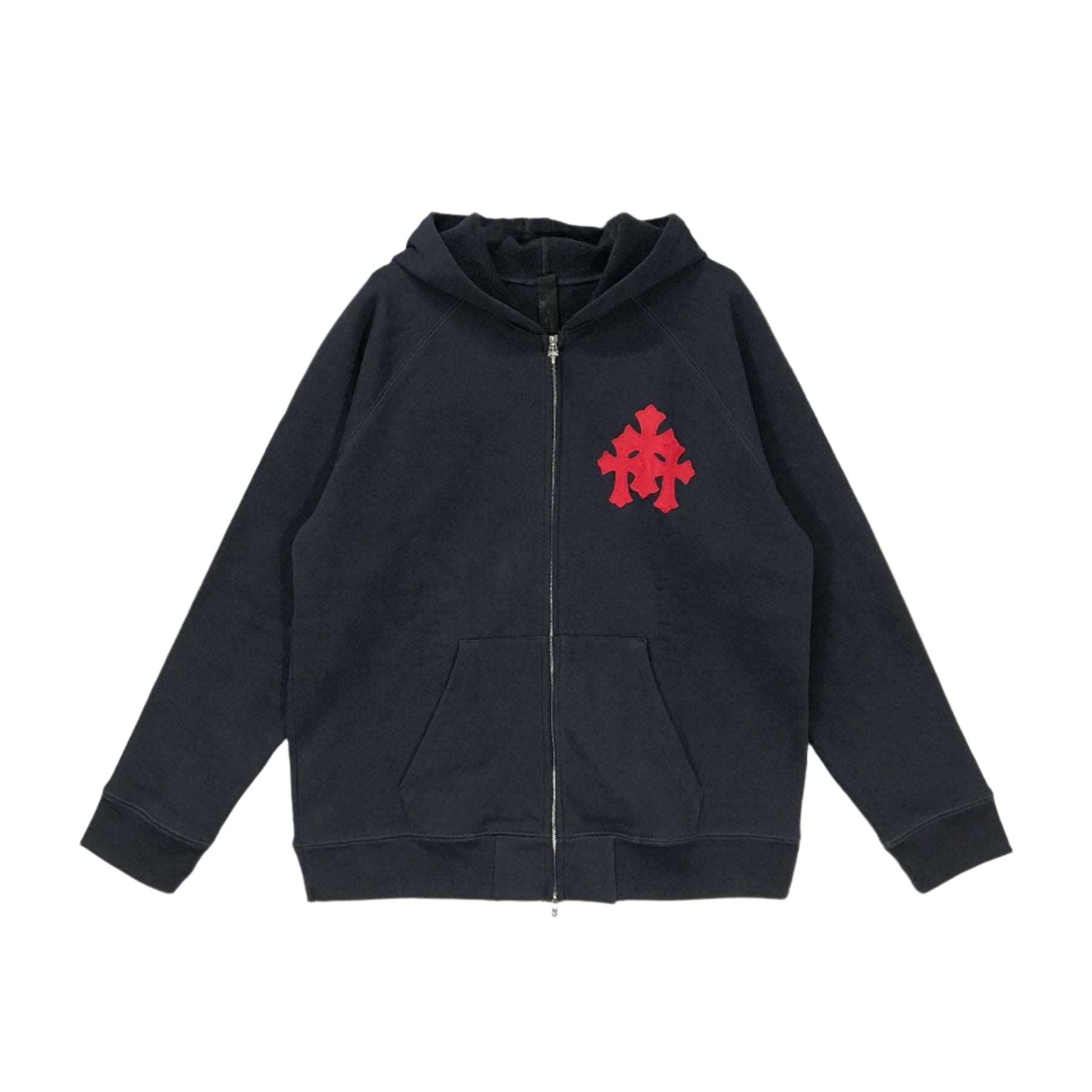Chrome Hearts Dark Navy Zip Up Hoodie at SHENGLI ROAD MARKET