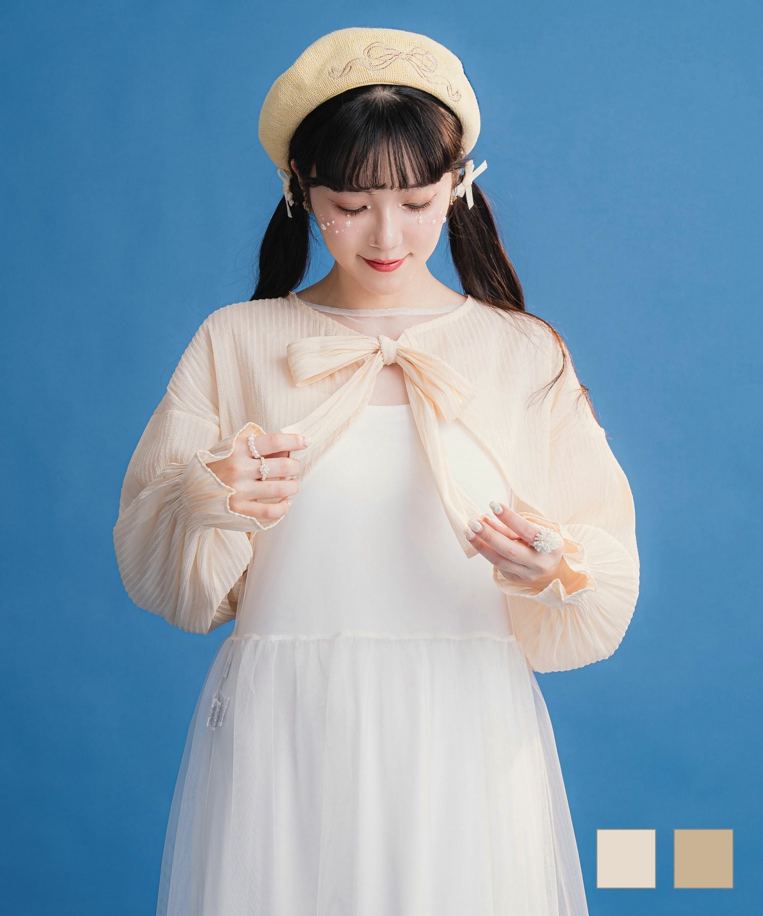 フロント リボン ボレロ miolite 全2色｜mio831-0056【1