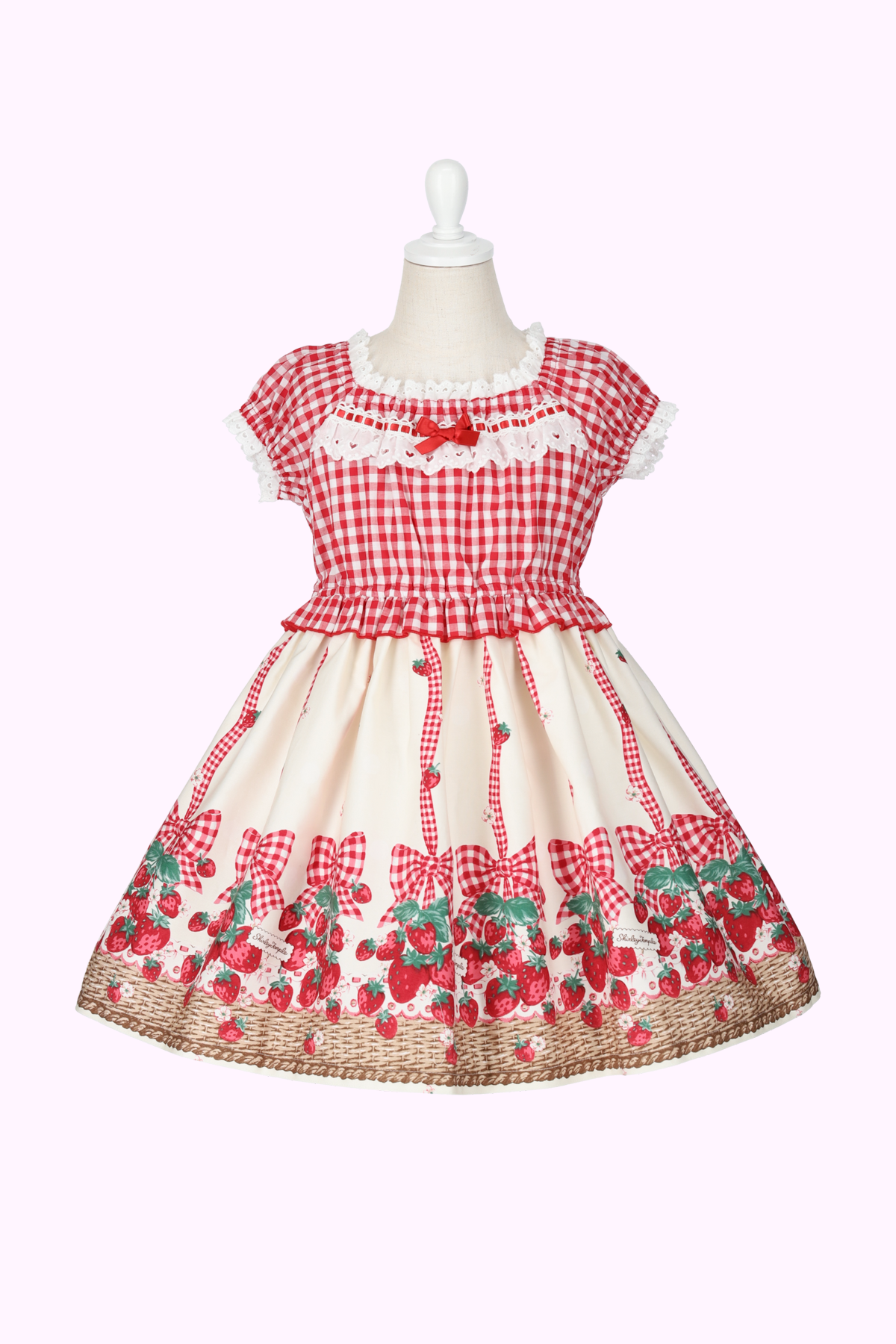 いちごバスケットプリントギンガムワンピース(Toddler) – Shirley