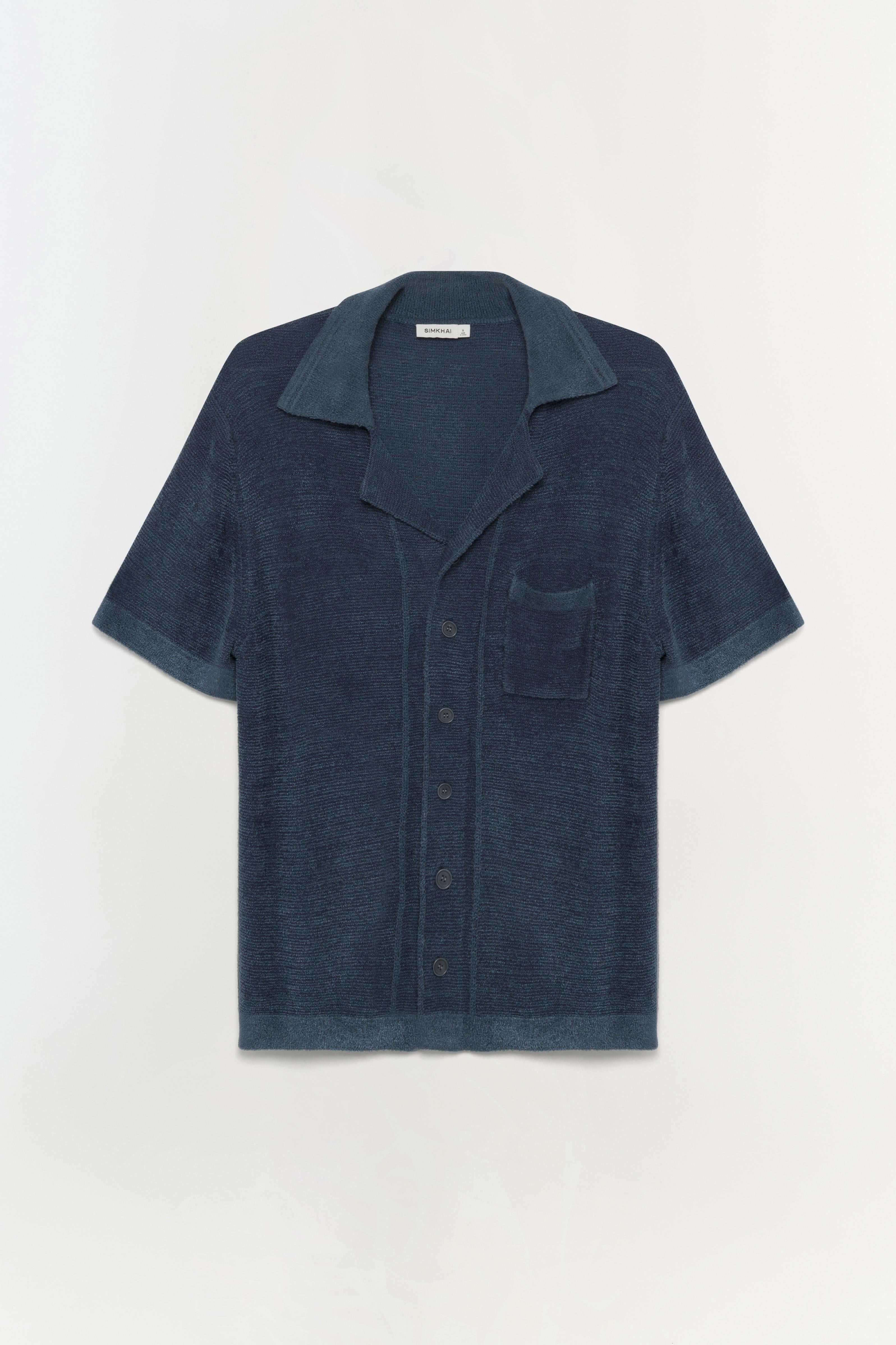 Men's Long Sleeve Lace Shirt - Black | SIMKHAI