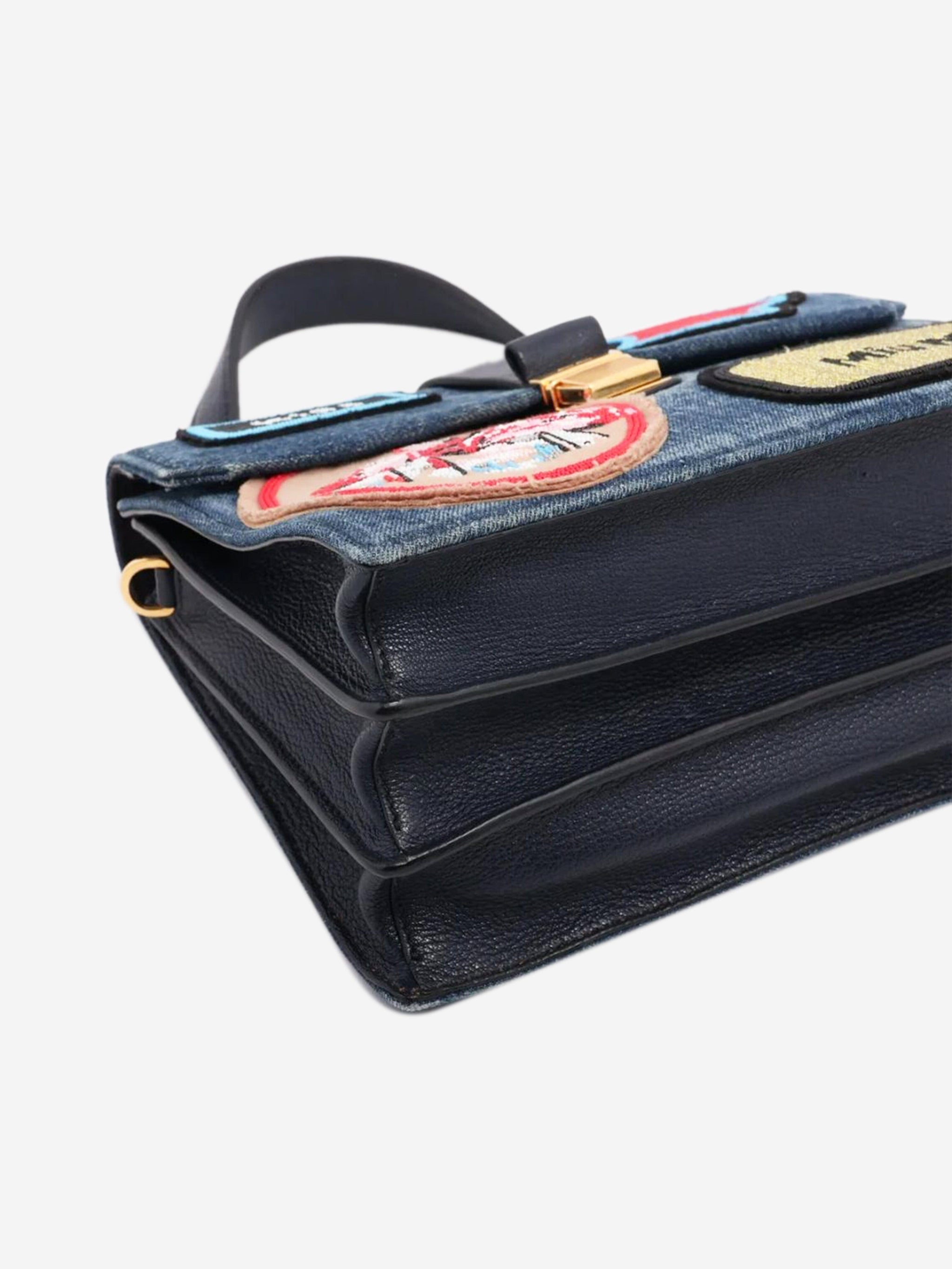 Miu Miu pre-owned blue denim shoulder bag | Sign of the Times