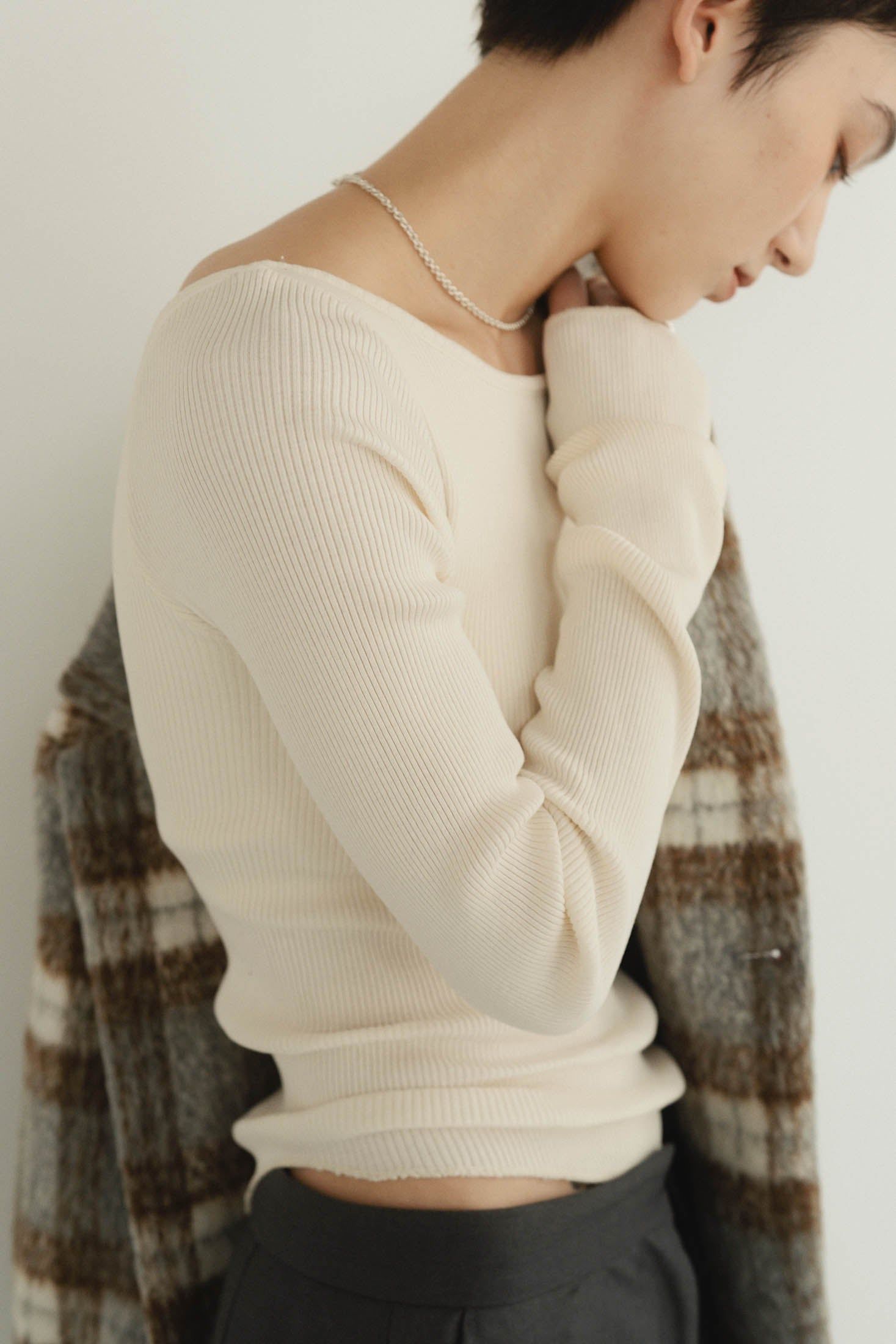 Knuth Marf - 【KnuthMarf × PALM】cup in boat neck knit / カップ