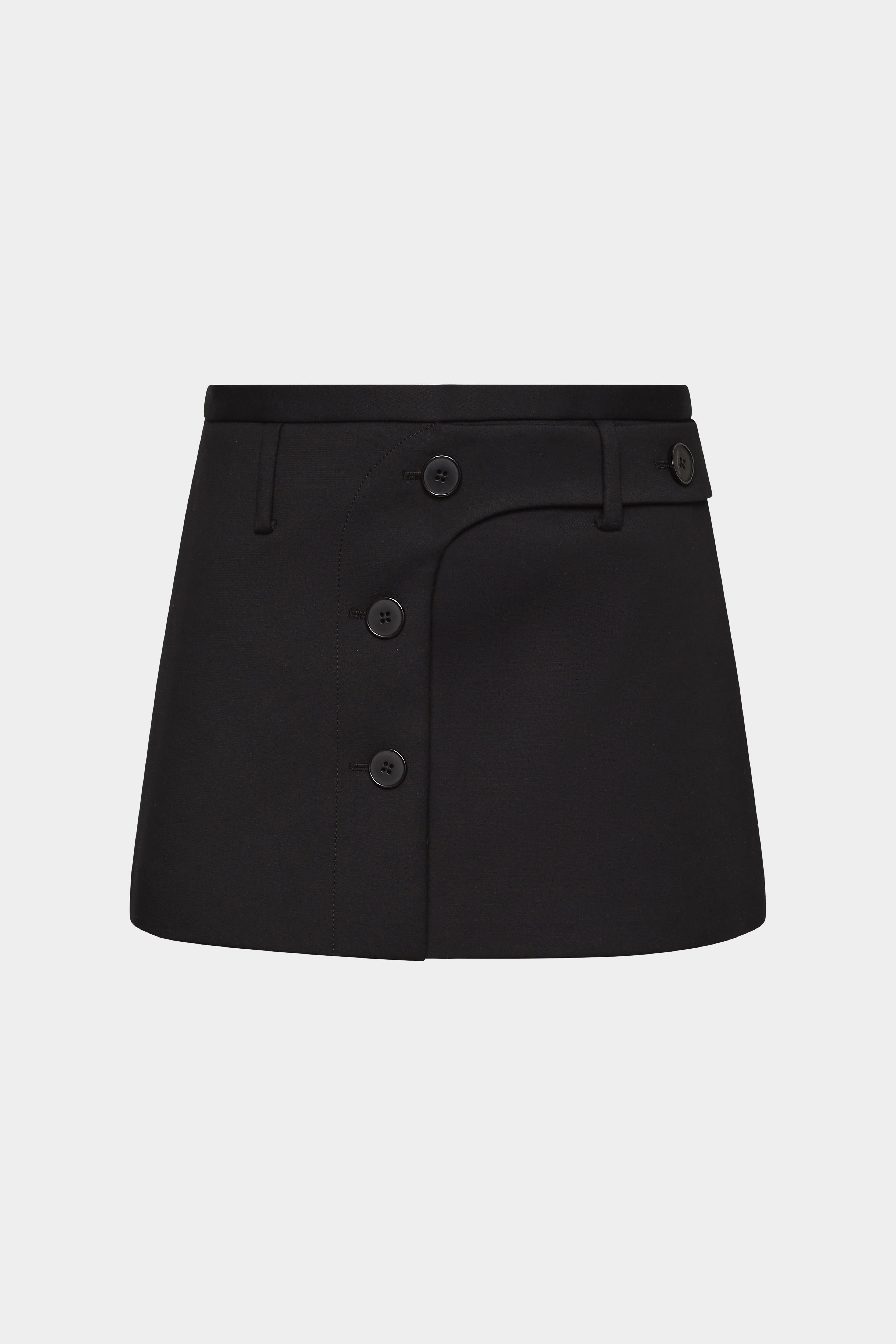 Sandrine Button Mini Skirt | Black | SIR.