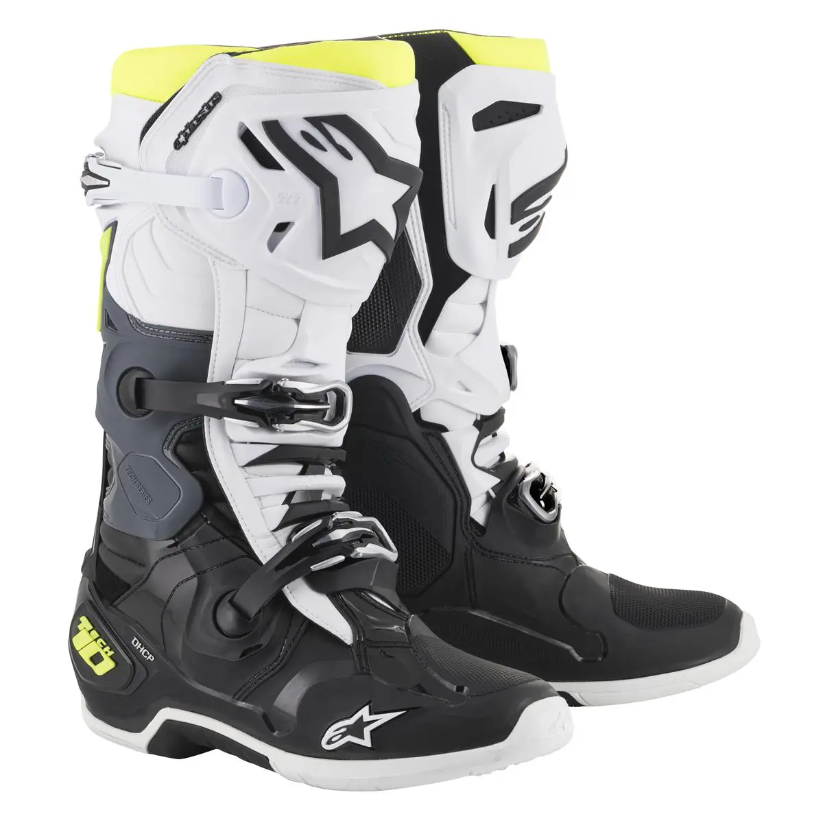 Alpinestars Tech 10 Motocross Boots Black/White/Yellow - Sixstar