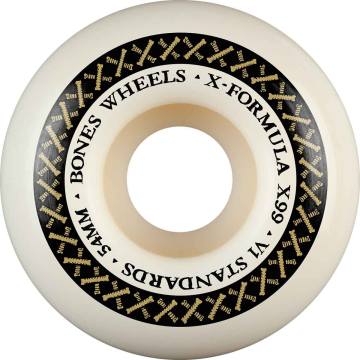 Bones X-Formula V5 Side-Cut Skateboard Wheels - White 54mm 99a
