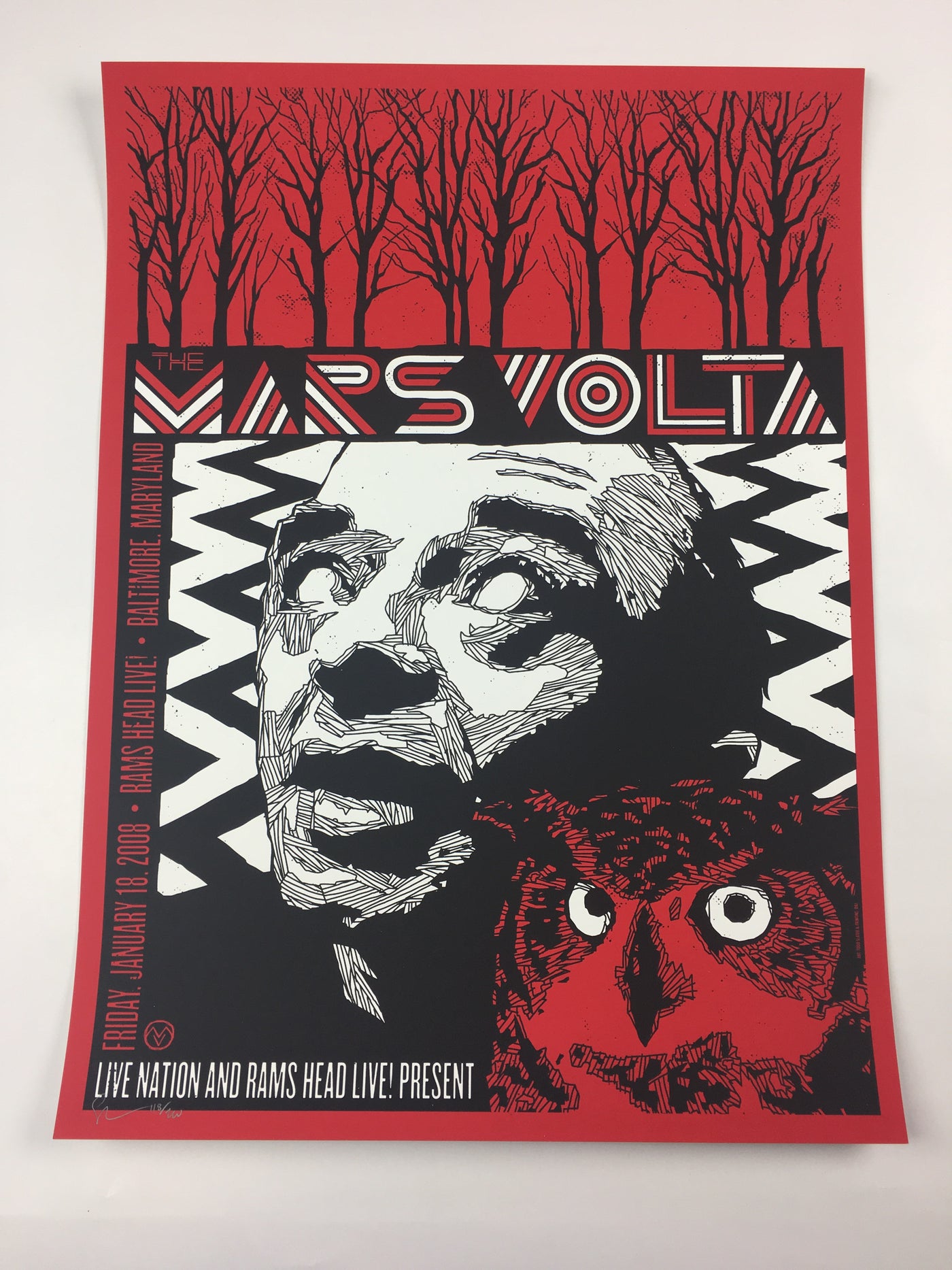 The Mars Volta - 2008 Todd Slater Poster Baltimore, MD Ram's Head