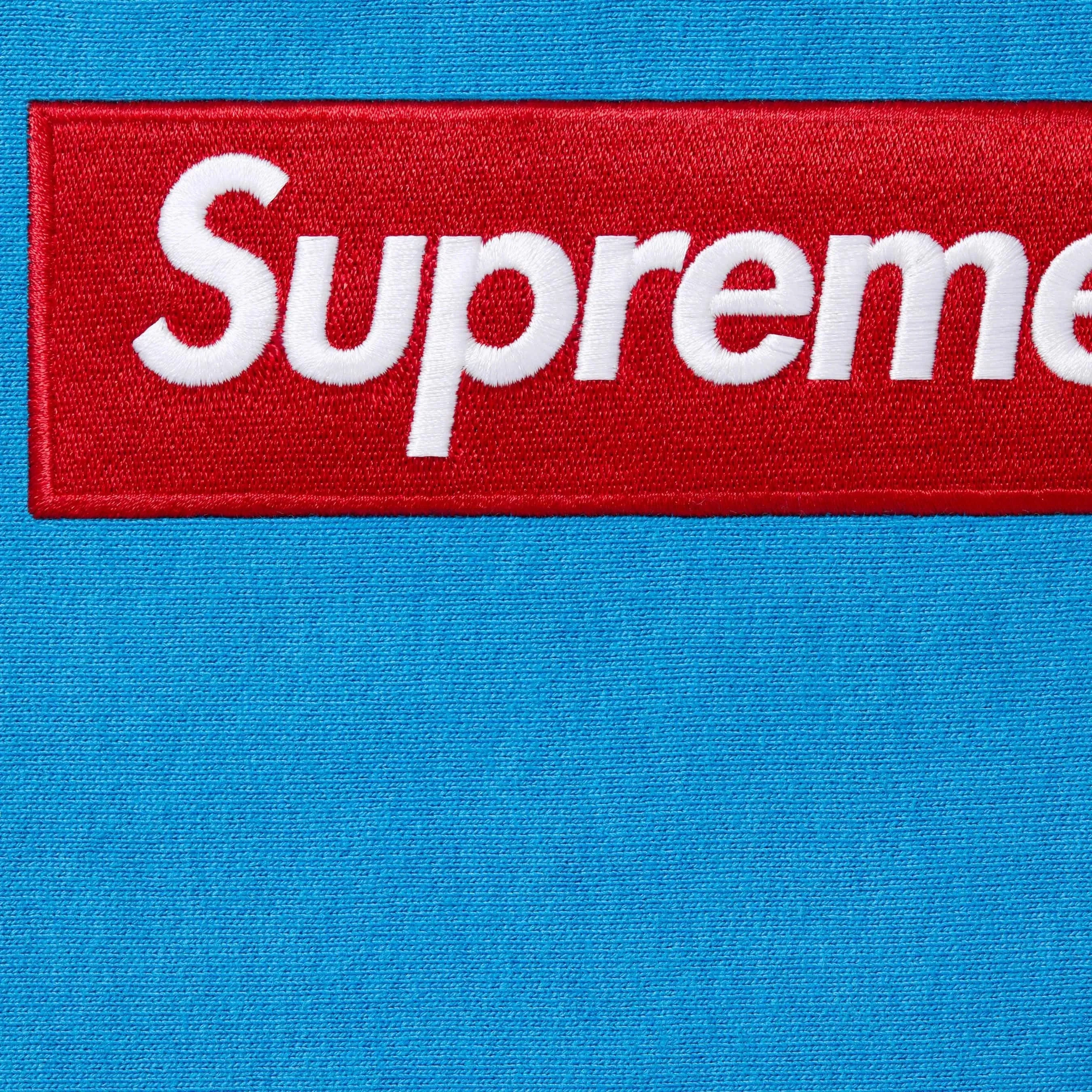 Supreme 'Box Logo' Pullover Hooded Sweatshirt Cyan Blue / Red