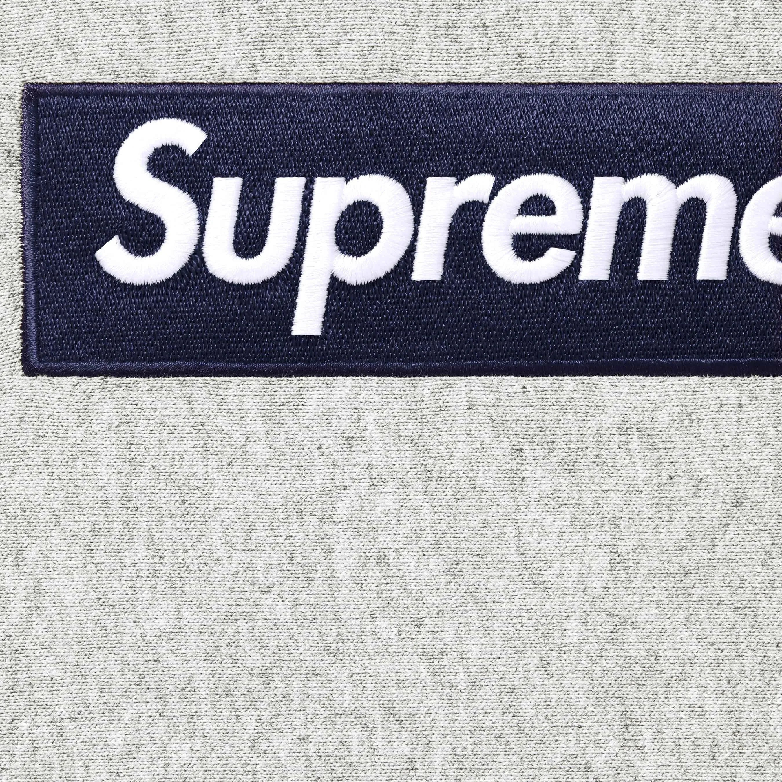 Supreme 'Box Logo' Pullover Hooded Sweatshirt Heather Grey / Navy