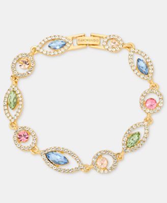 Givenchy Rhodium Glass Stone Silver-Tone Flex Bracelet - Macy's
