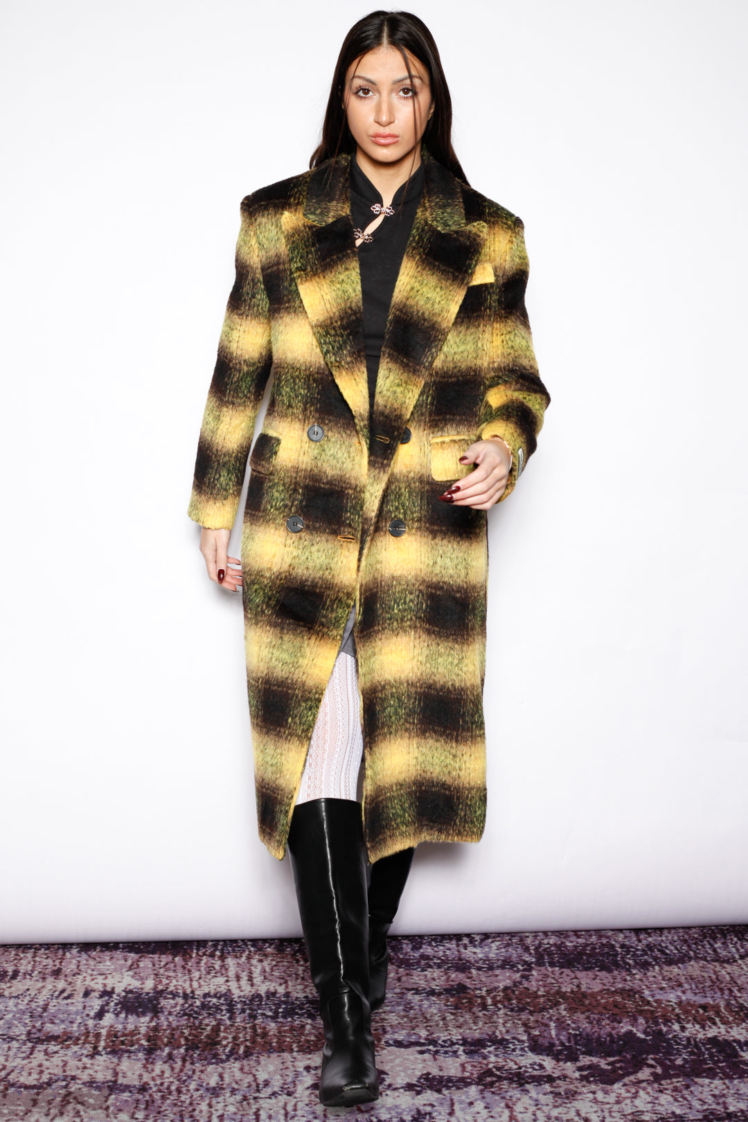 Snow Xue Gao Heavy Wool Yellow Plaid Coat – SNOW XUE GAO