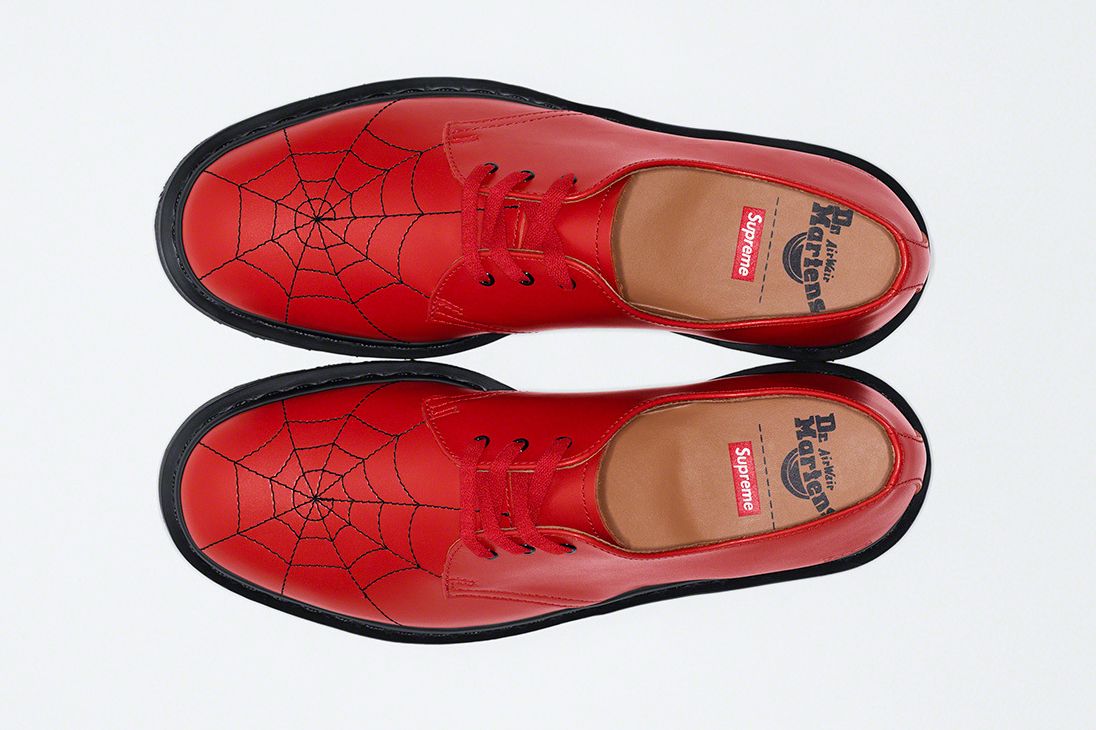 Supreme and Dr. Martens Spin Up a Spider-Webbed 3-Eye Shoe - Releases