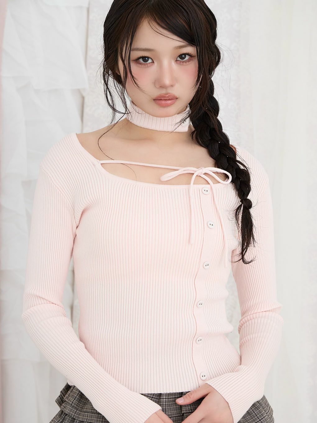 BUBBLES】チョーカーボタンニットトップス | sparkling mall online store