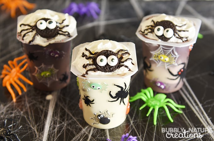 Spider Infested Pudding Cups an Easy Halloween Treat ⋆ Sprinkle