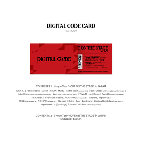 CDJapan : J-Hope Tour 'HOPE ON THE STAGE' in JAPAN Digital Code (w