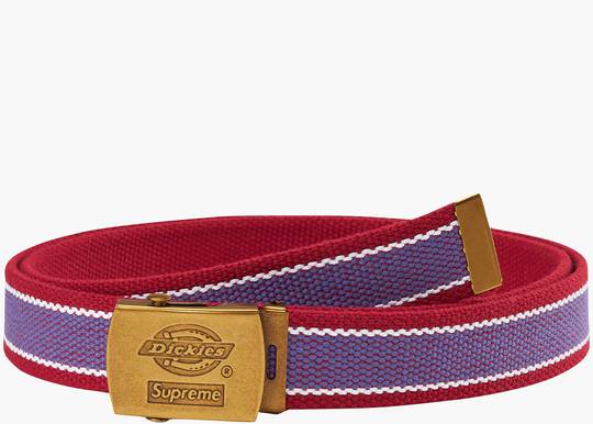 Supreme Dickies Stripe Webbing Belt Maroon | Hype Clothinga