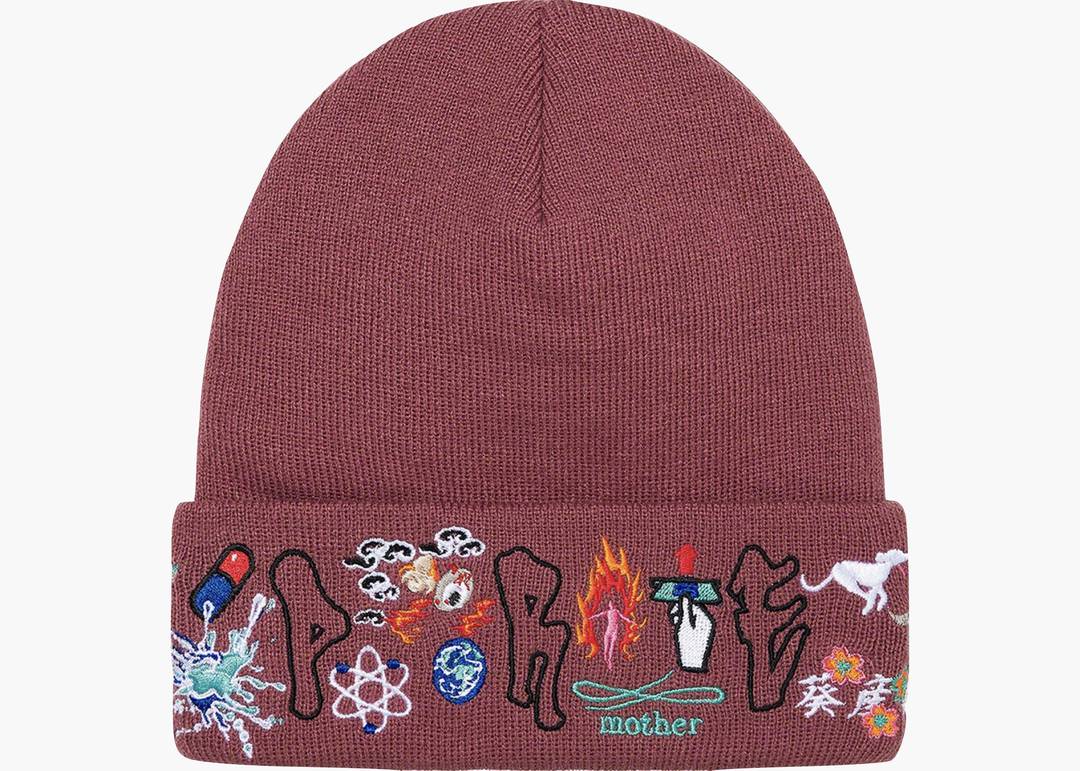 Supreme AOI Icons Beanie Plum | Hype Clothinga