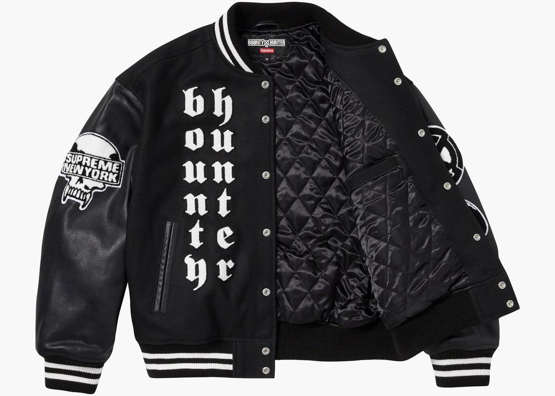 Supreme Bounty Hunter Varsity Jacket Black | Hype Clothinga