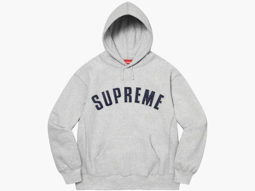 Supreme Pearl Logo Hooded Sweatshirt Heather Grey
