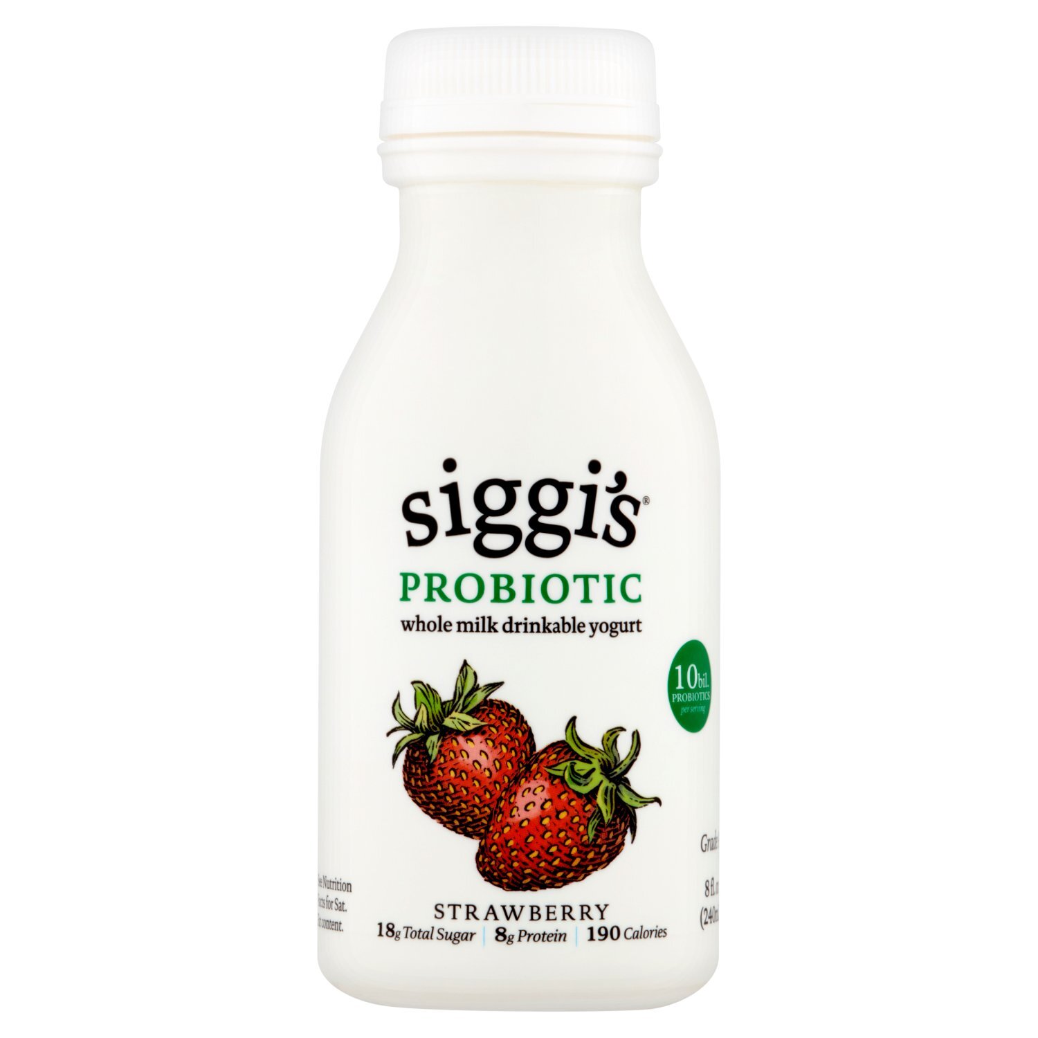 Siggi's Probiotic Strawberry Whole Milk Drinkable Yogurt, 8 fl oz