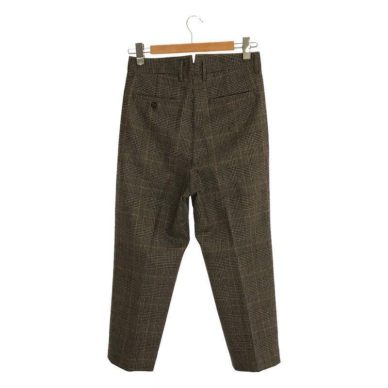 TWO TUCK WIDE TROUSERS WINDOW PEN ウール グレンチェック ツータック