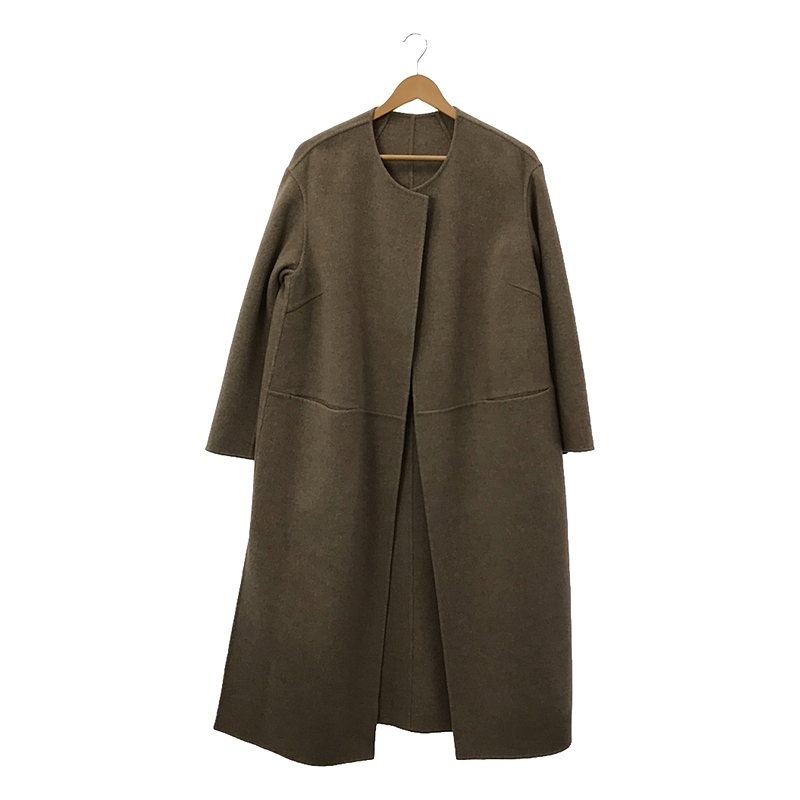 victorianリバーロングノーカラーコート | ブランド古着の買取・委託