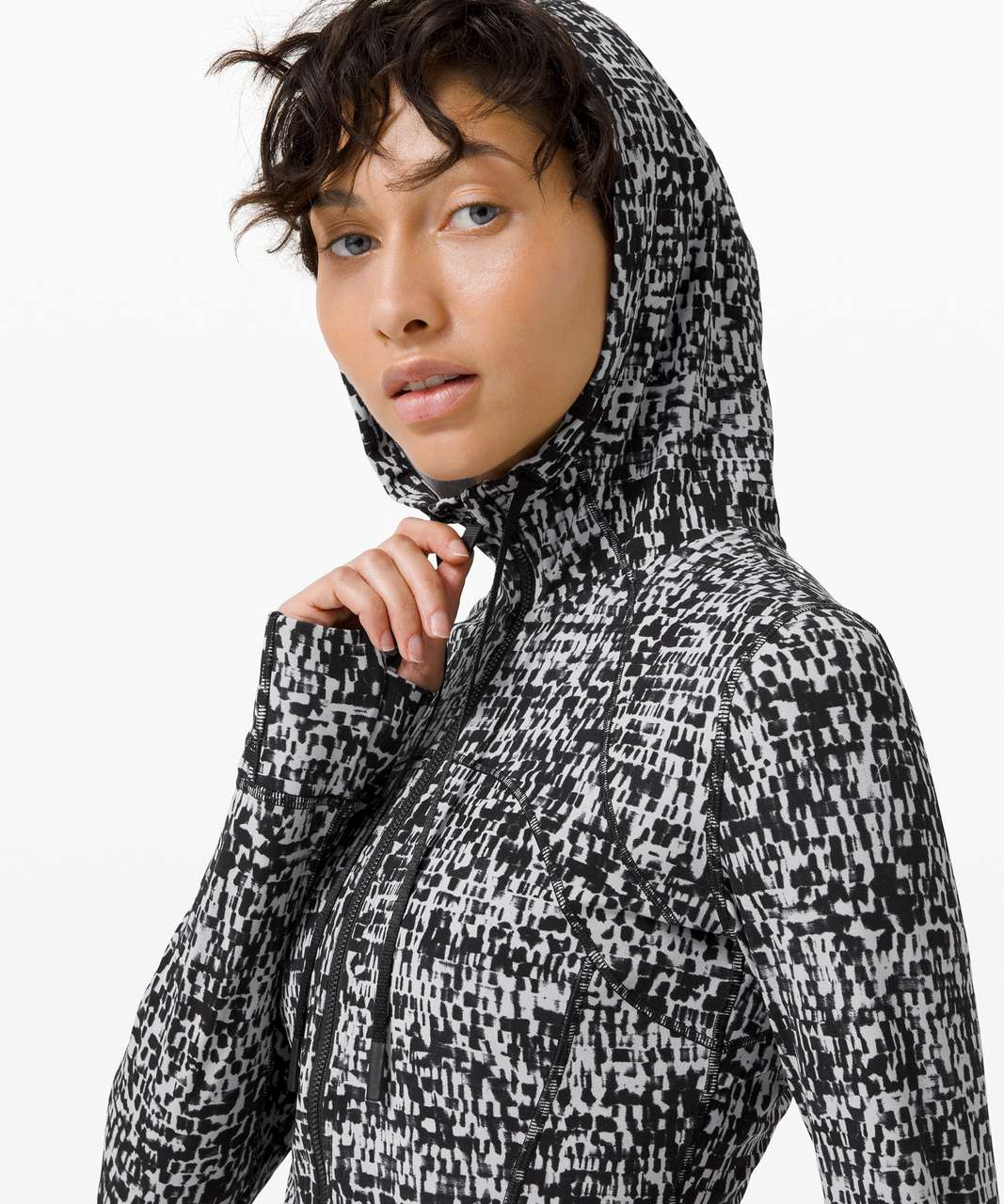 Lululemon Hooded Define Jacket *Nulu - Urban Block Ice Grey Black