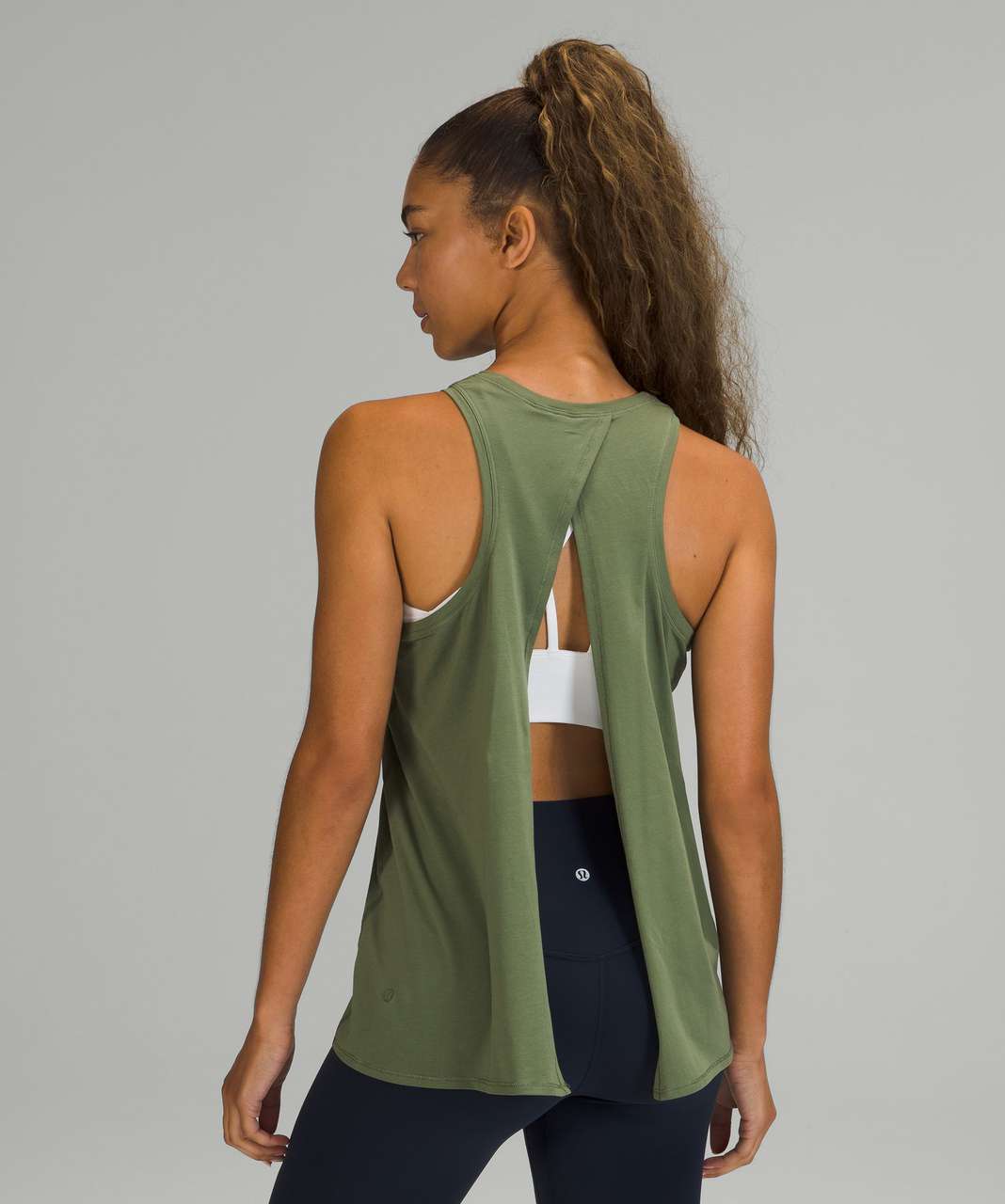Lululemon All Tied Up Tank Top *Pima Cotton - Green Twill - lulu