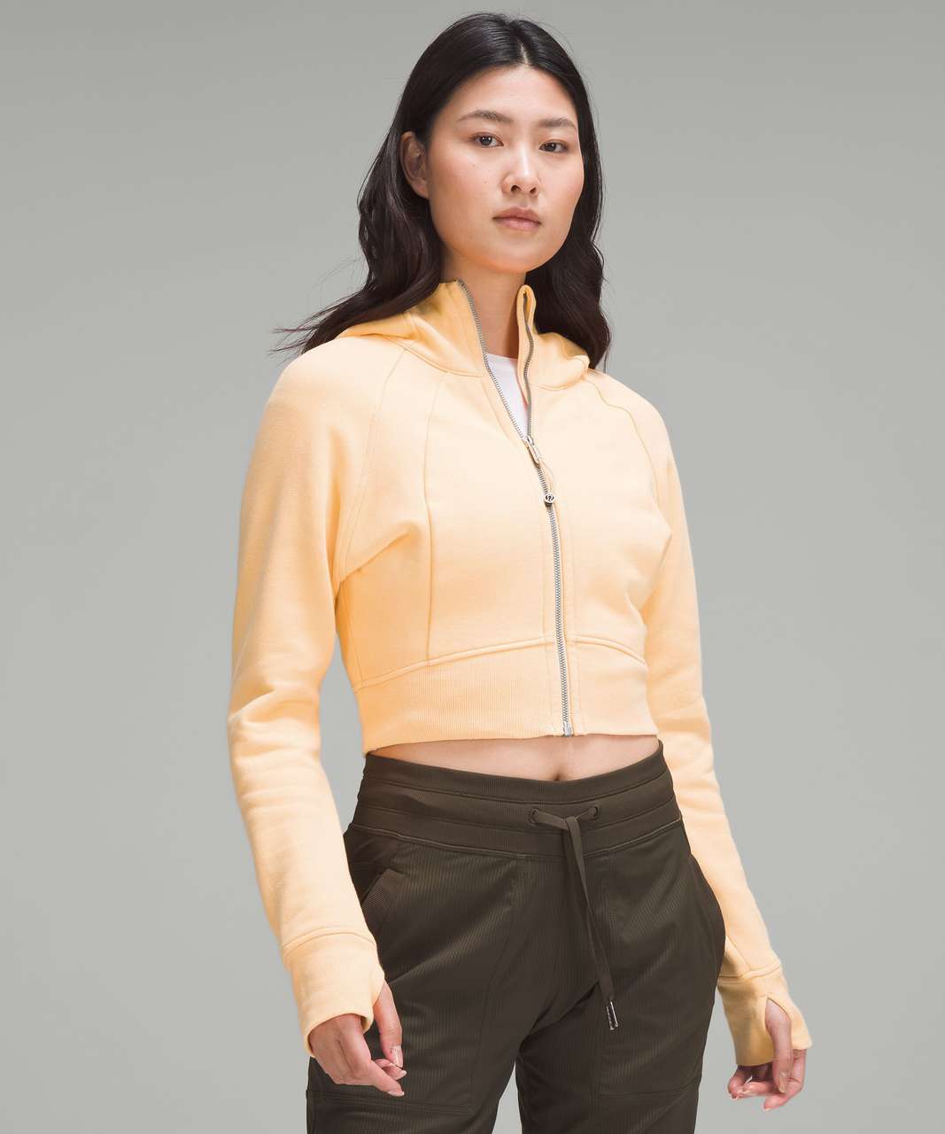Lululemon Scuba Full-Zip Cropped Hoodie - Summer Glow - lulu fanatics