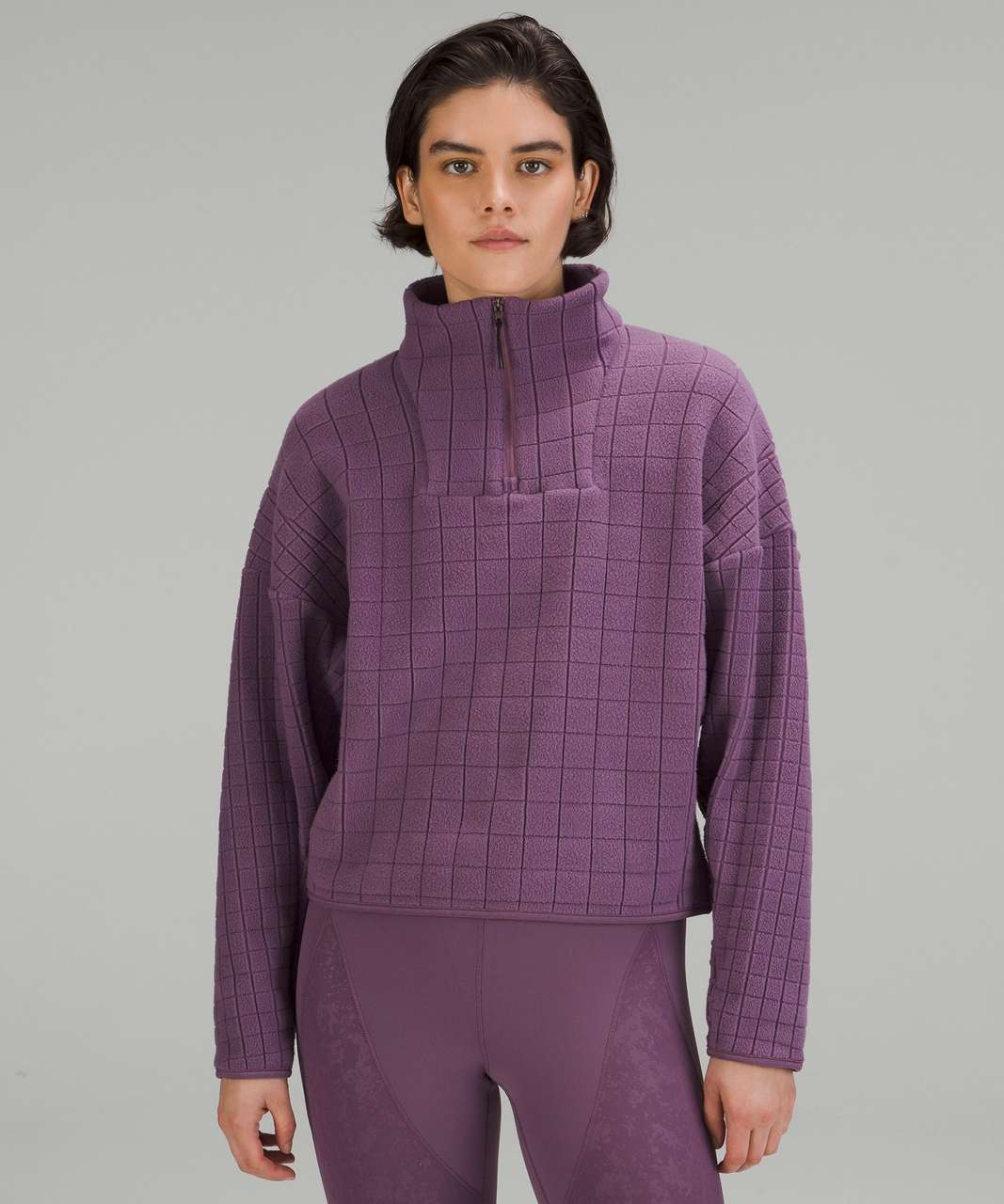 Lululemon lab Textured-Grid Fleece Half Zip - Engineered Sinker