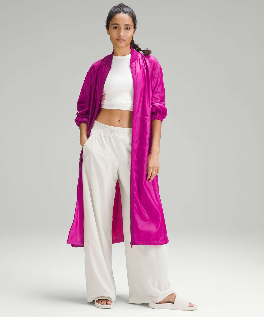 Lululemon Reversible Drape-Sleeve Long Jacket - Sonic Pink / Wild