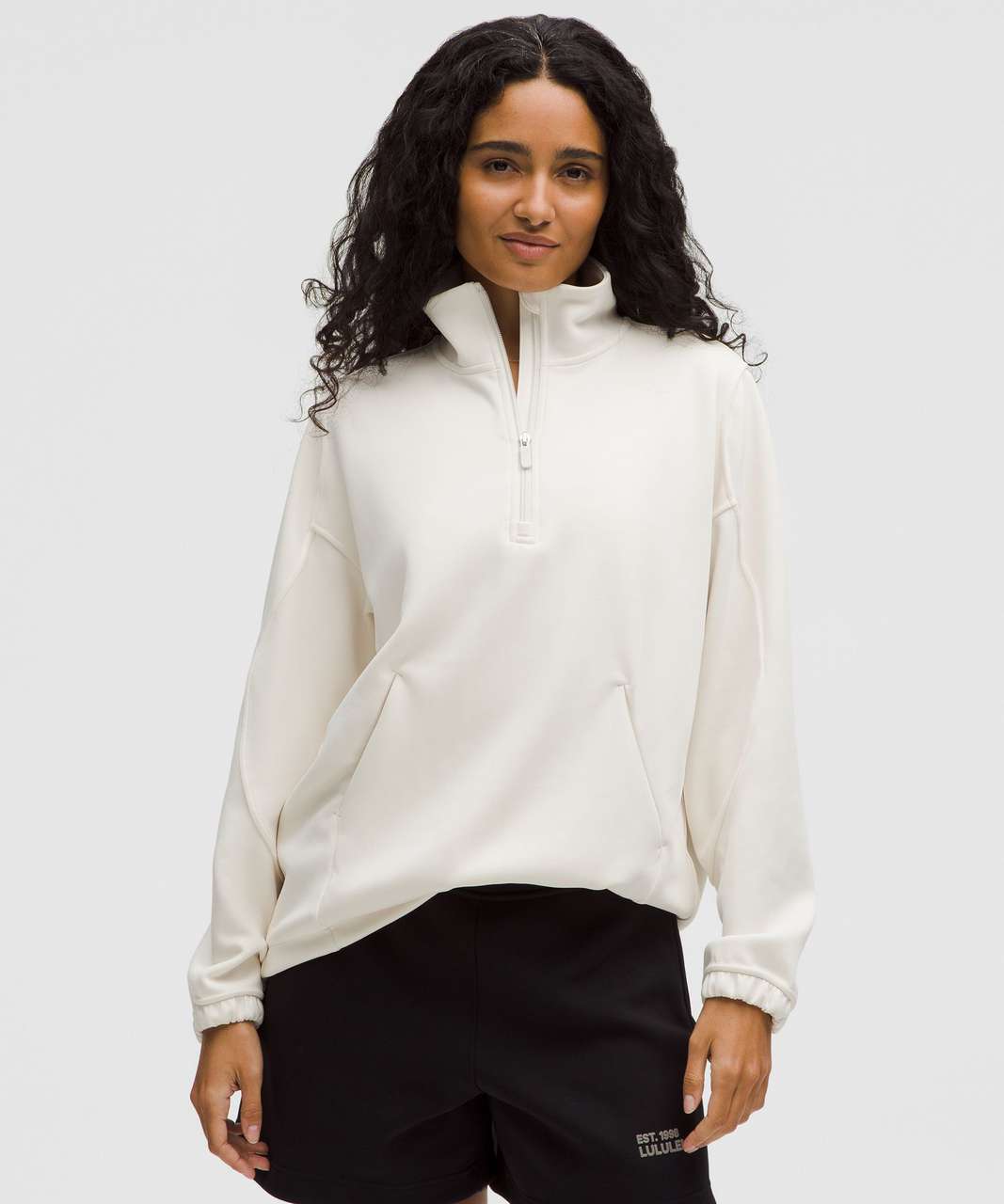 Lululemon Softstreme Half-Zip *Long - Light Ivory - lulu fanatics