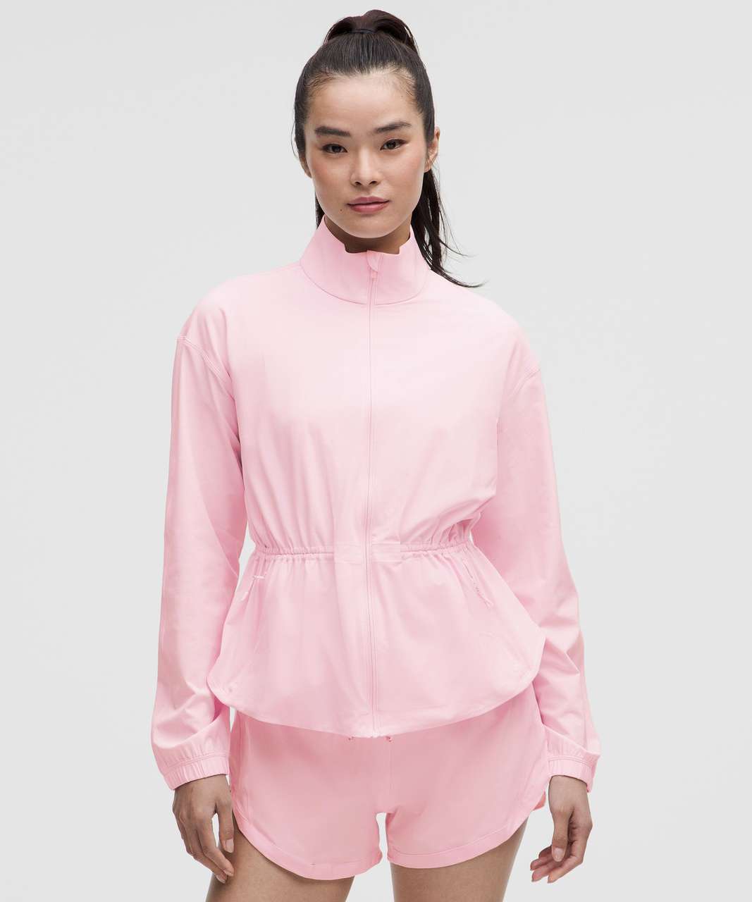 Lululemon UV-Protective Cinch-Waist Running Jacket - Pink Organza