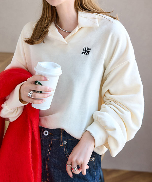 刺繍ロゴスウェットトップス [C7330] - レディースファッション通販