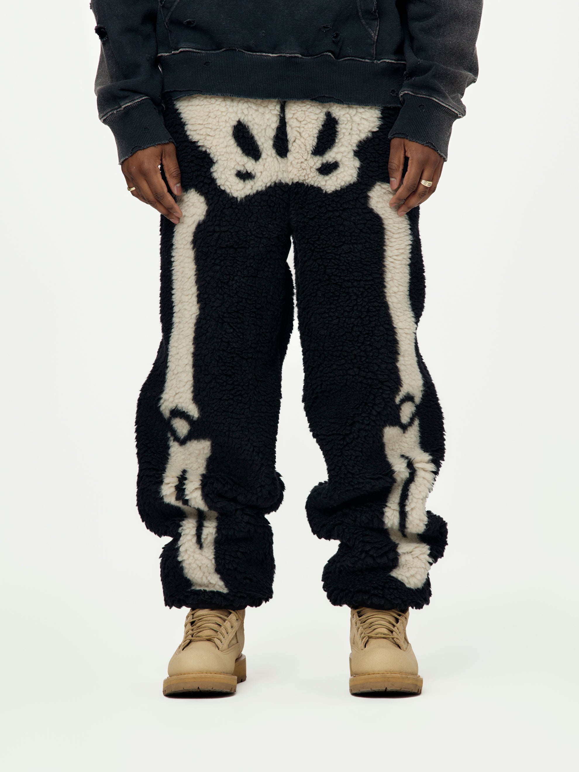 Kapital BONE Boa Fleece Fleece Easy Pants (Black) - UNION LOS ANGELES