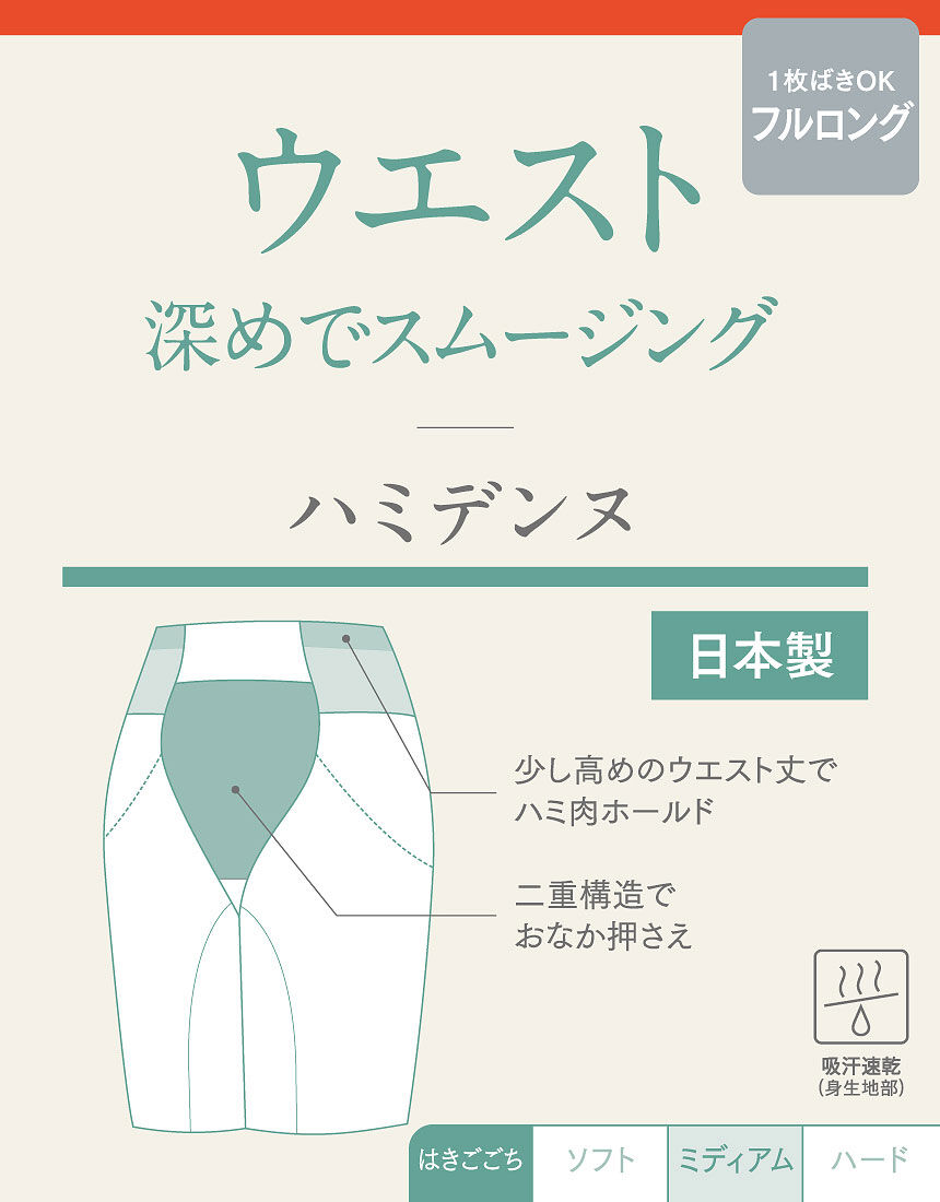 ウイング フルロング丈☆おなかのハミ肉【ハミデンヌ】おなかすっきり