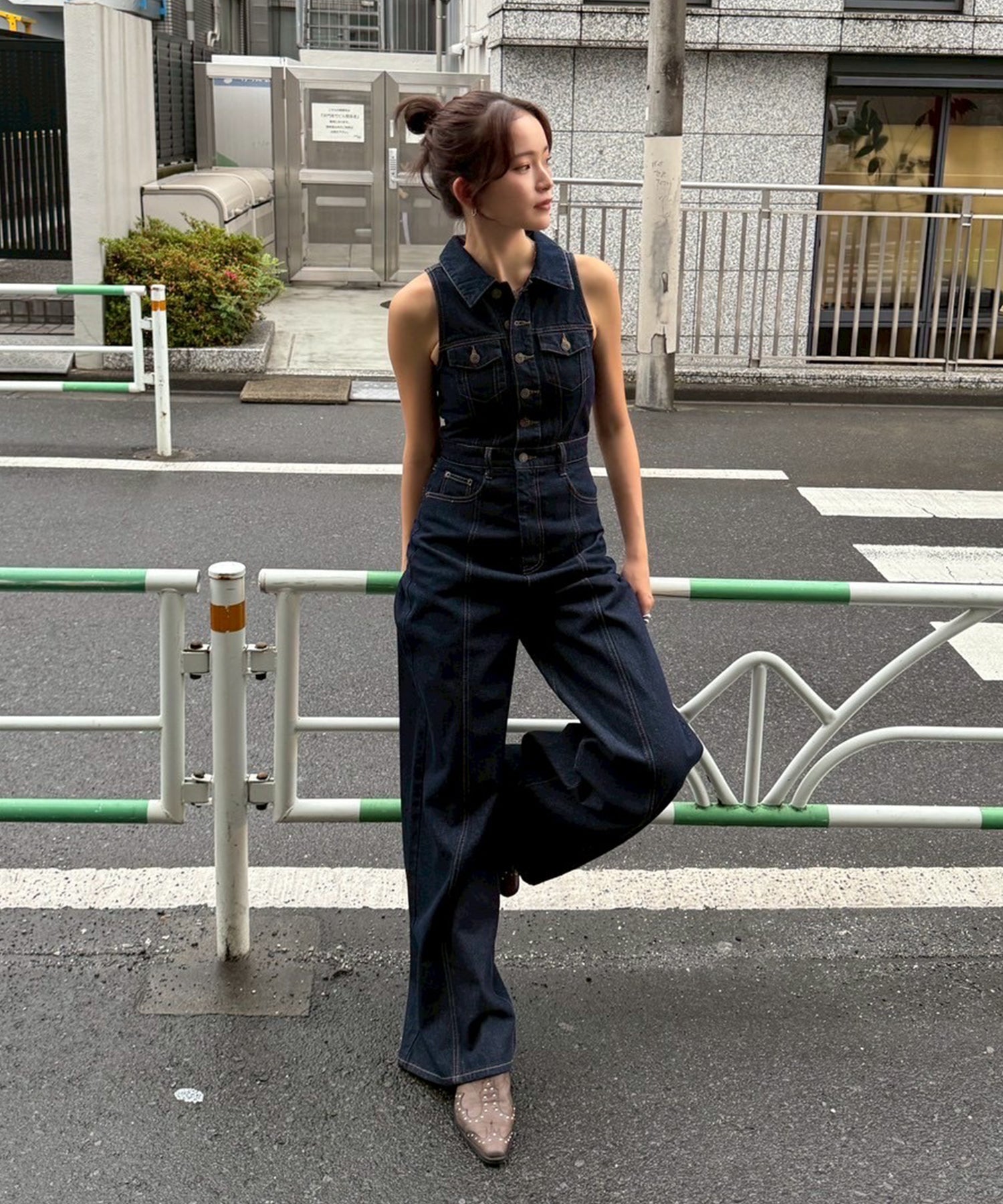 8OZデニム ノースリオールインワンは 8OZデニム ノースリ