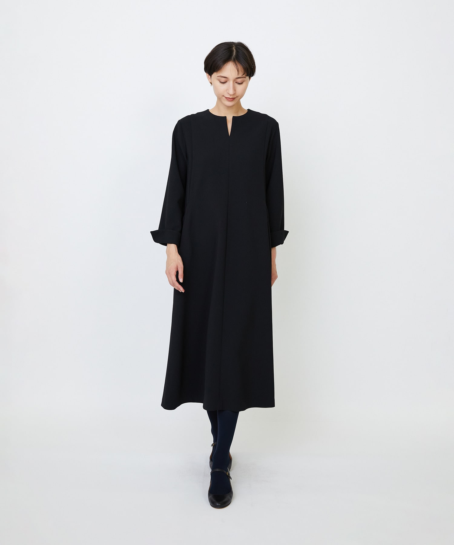 エコダブルクロスキーネックワンピース｜BIGI online store - ビギ