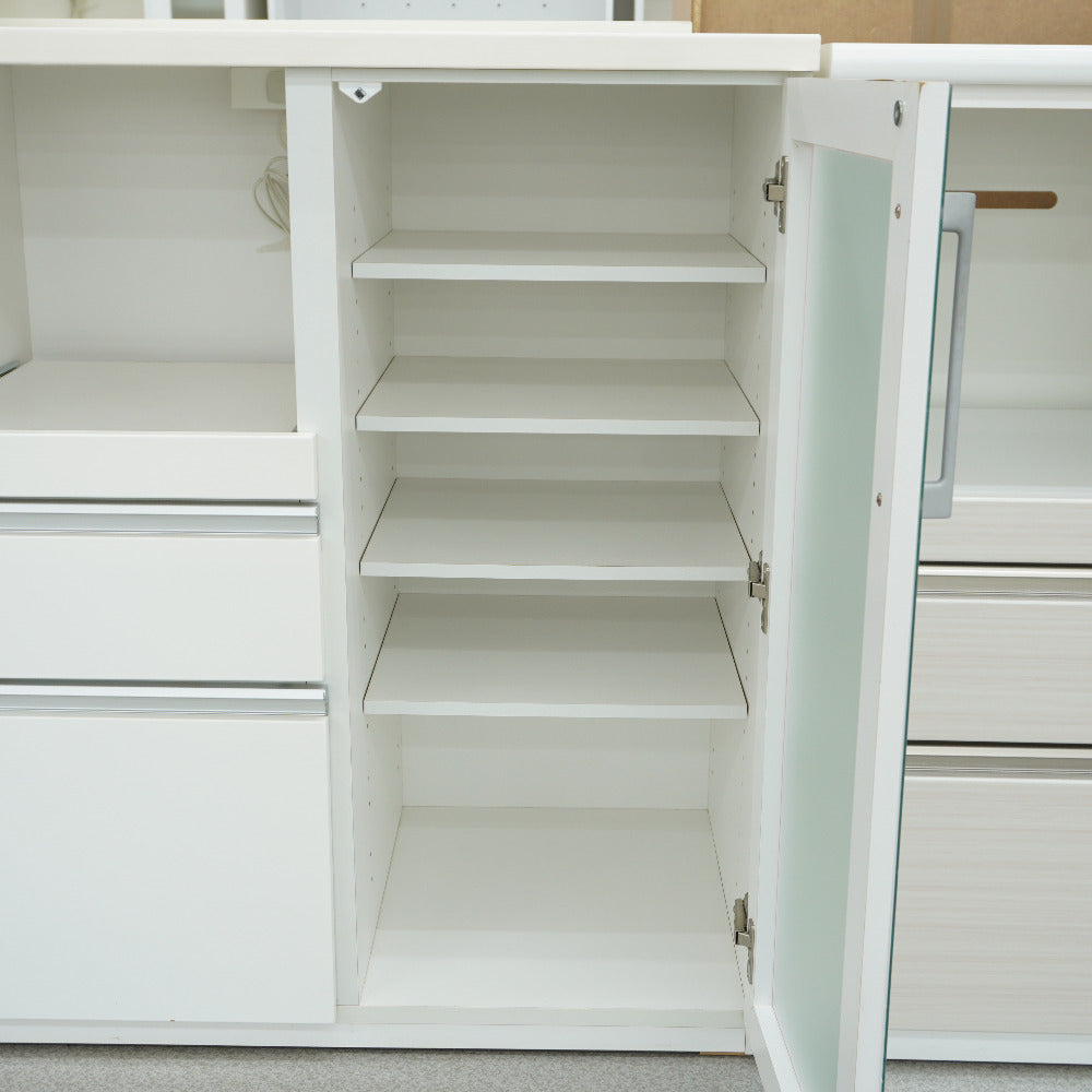NITORI (ニトリ) 家具 キッチンカウンター レンジボード 食器棚 ガラス