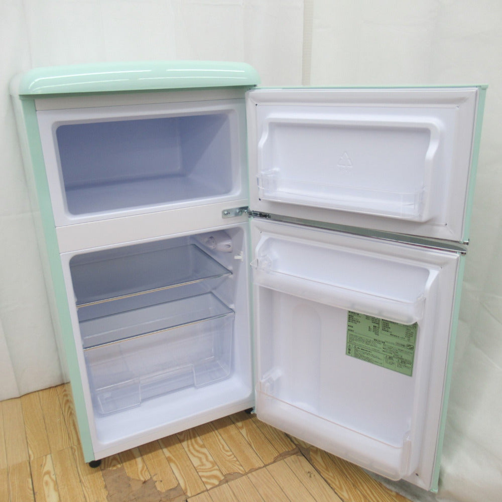 アイリスプラザ 冷蔵庫 81L レトロ PRR-082D-LG ノンフロンタイプ