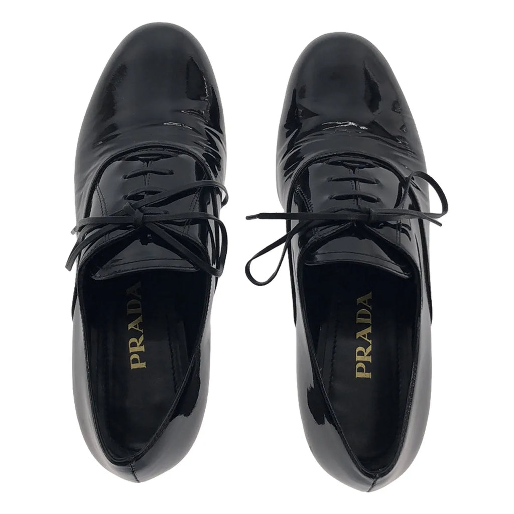 PRADA / プラダ | エナメルレザー レースアップシューズ | 34 1/2