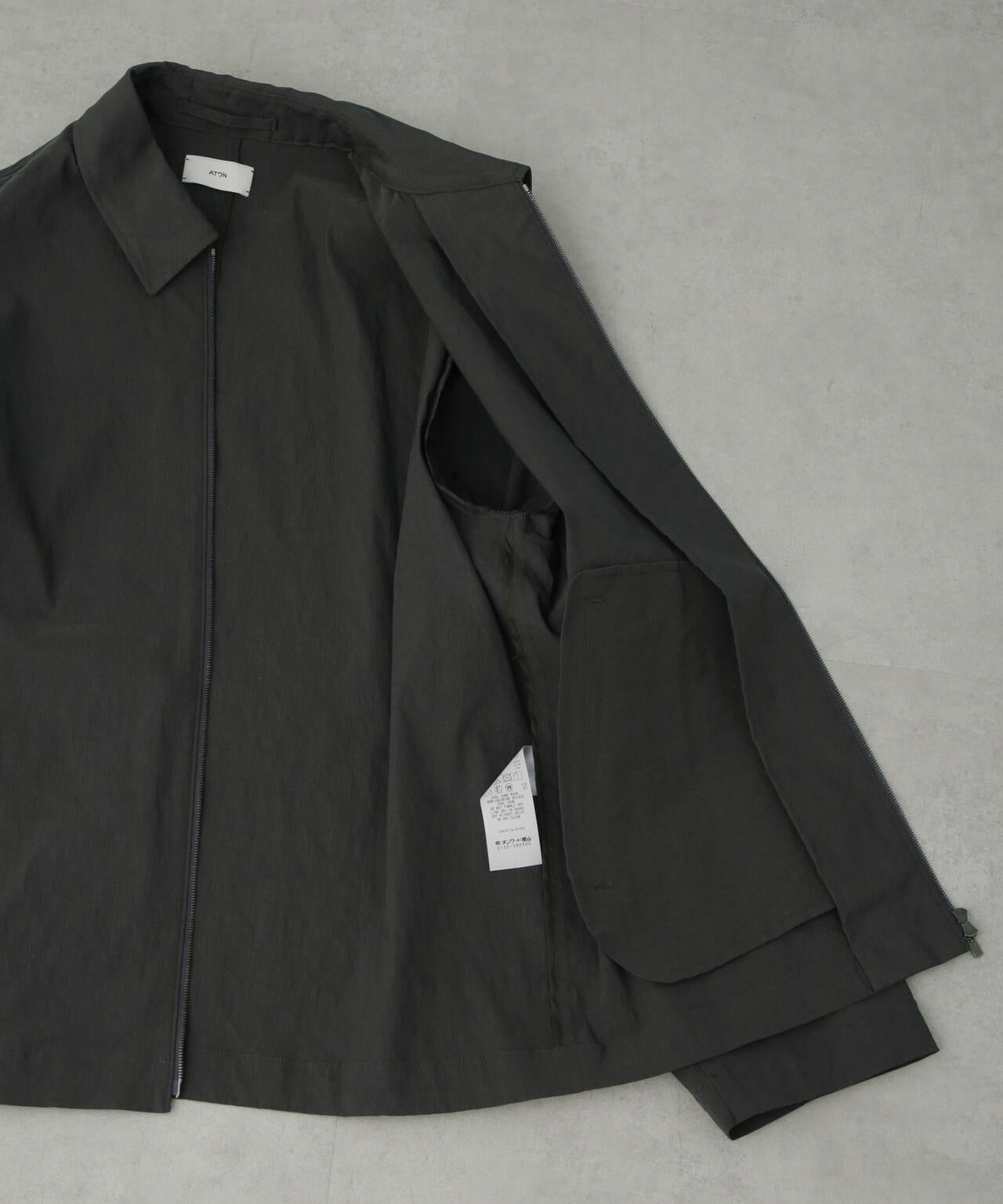 ATON/STRETCH NYLON LINEN ZIP-UP JK
