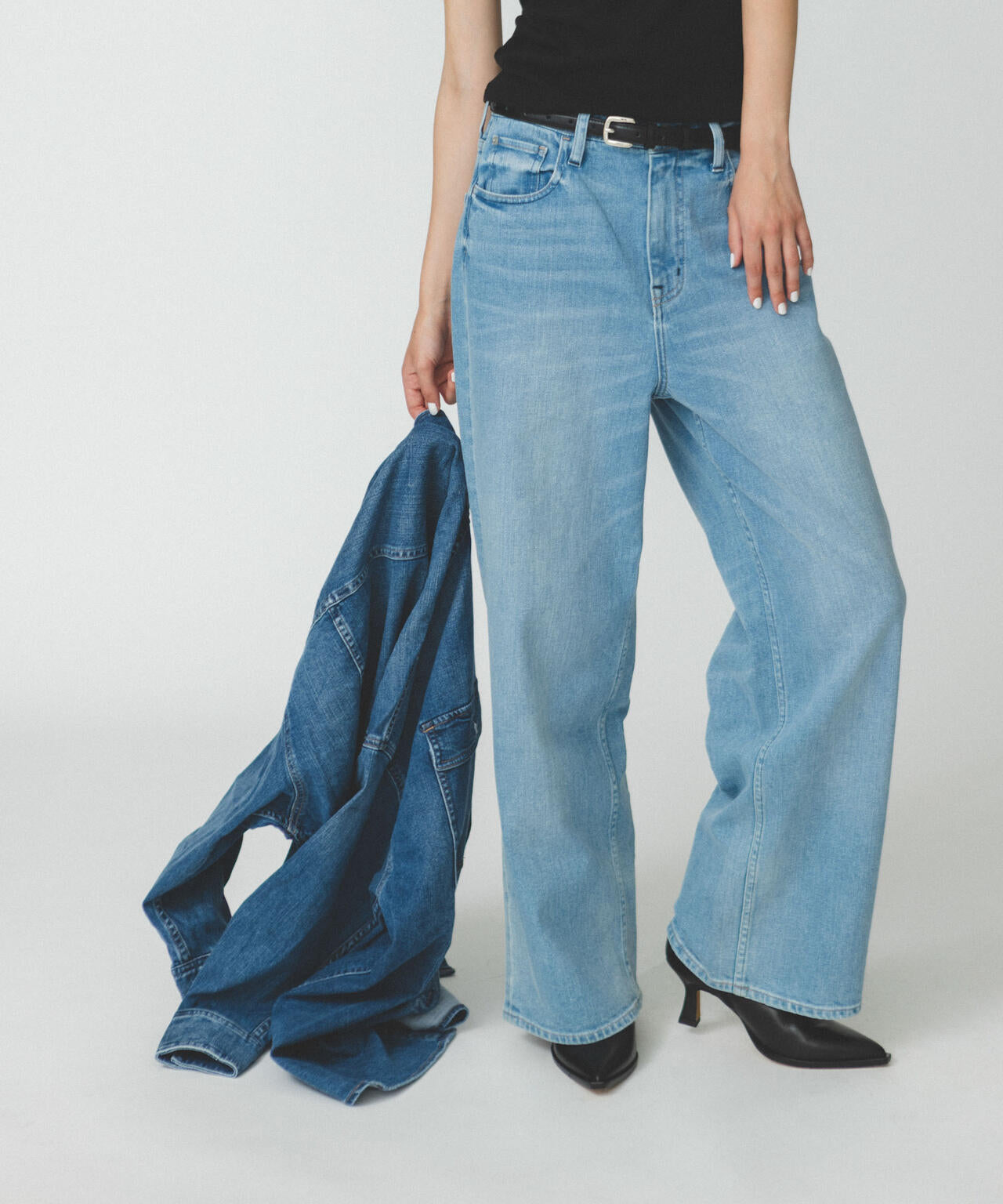 Healthy DENIM / 別注 Pink Pepper ワイド ストレート デニム L.ブルー