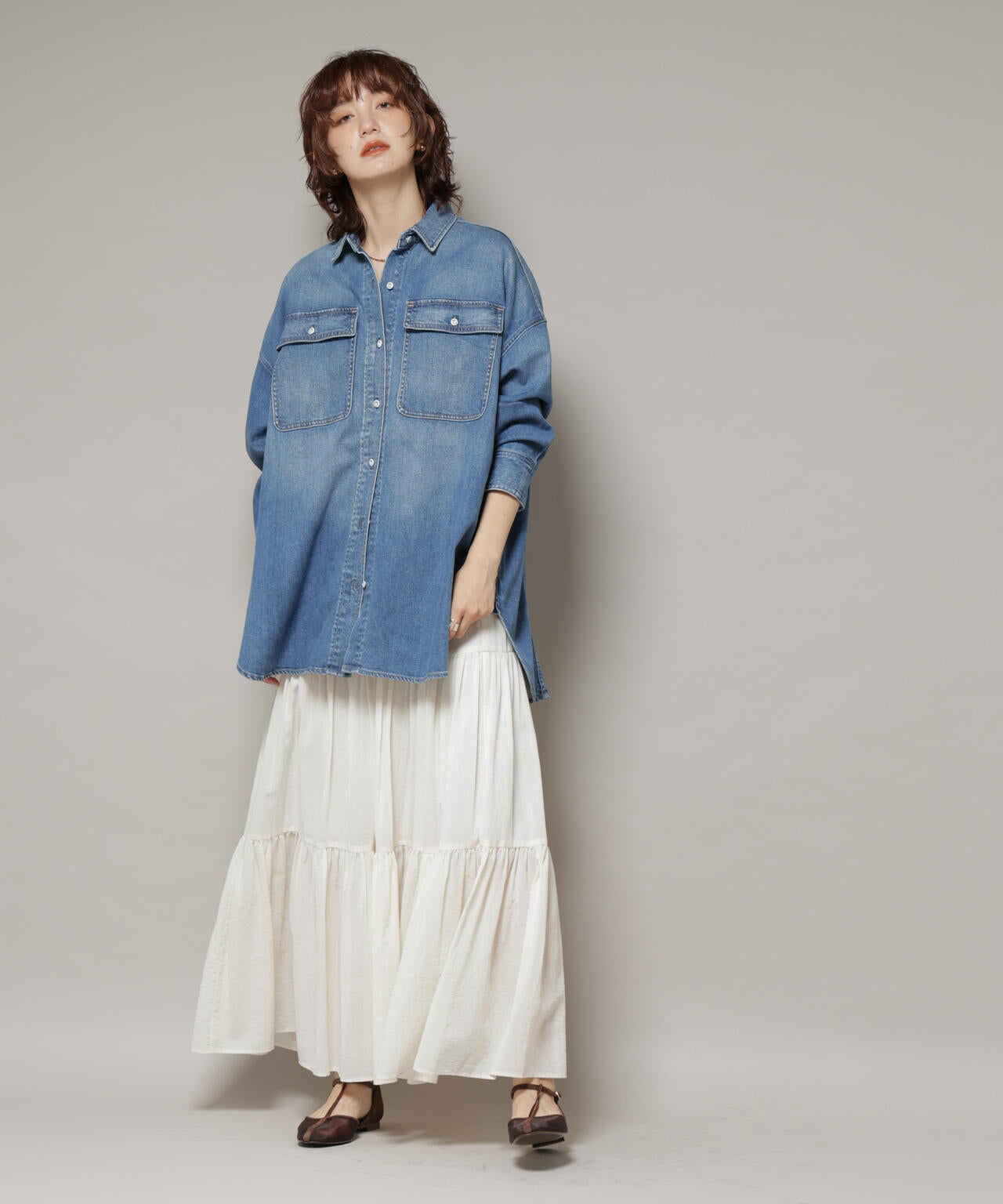 Healthy DENIM / Almond デニム ビッグシャツ