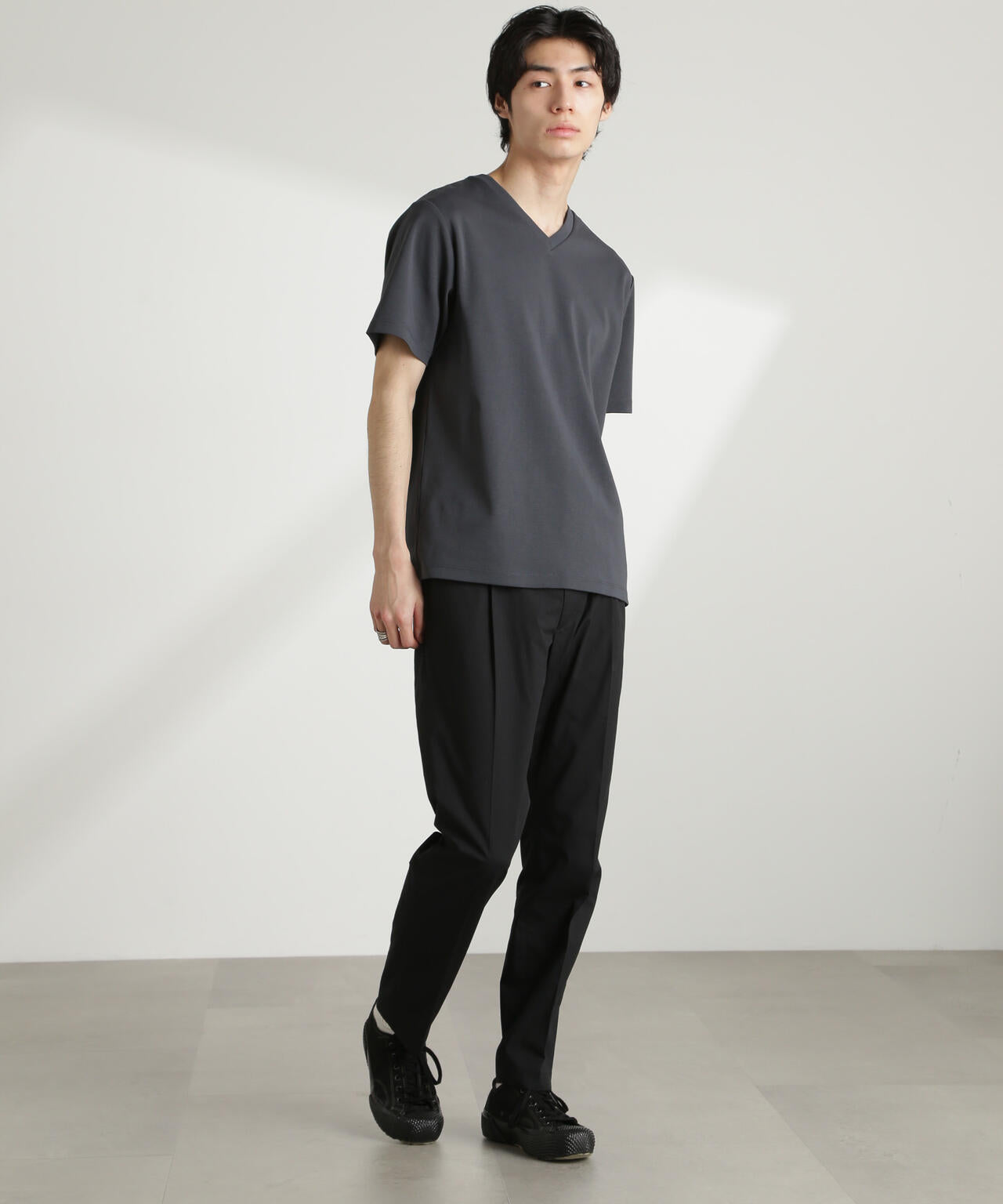 ダブルスムース Vネック Tシャツ 半袖