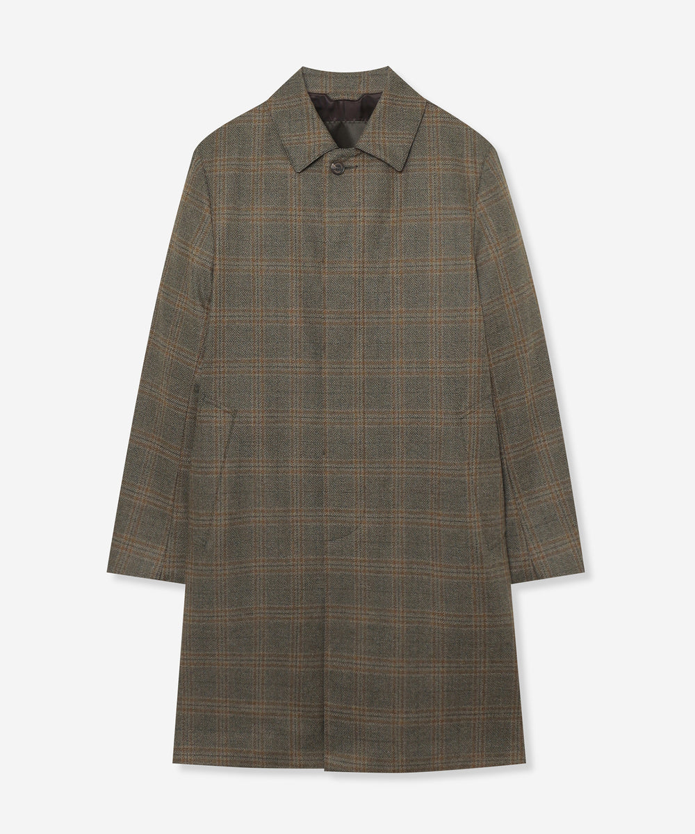 DUNFORD】【Loro Piana Fabric】チェックウールステンカラーコート
