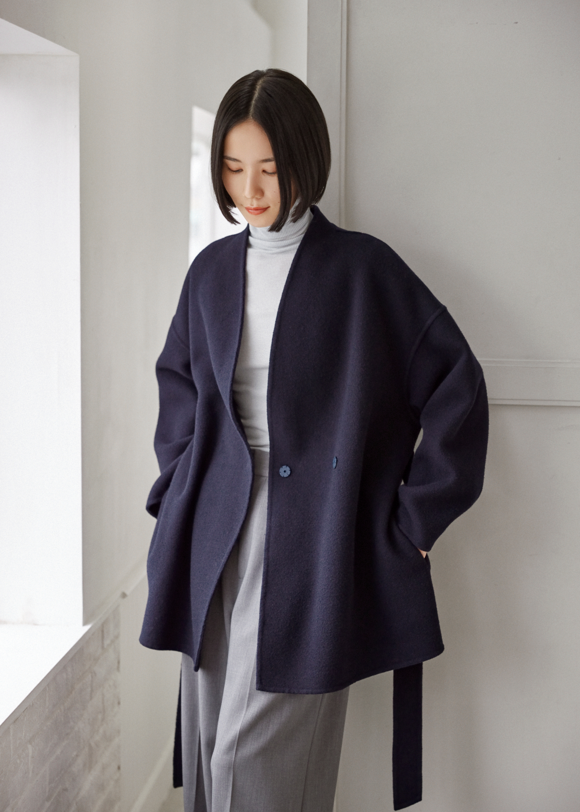 カシミヤ混タートルネックカットソー - SOÉJU online store｜上質な